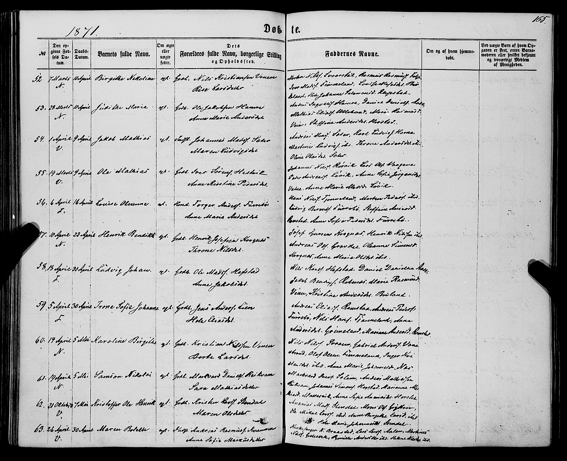 Førde sokneprestembete, SAB/A-79901/H/Haa/Haaa/L0009: Parish register (official) no. A 9, 1861-1877, p. 165