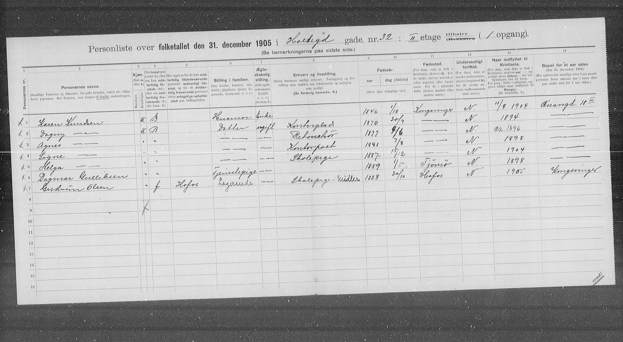 OBA, Municipal Census 1905 for Kristiania, 1905, p. 21493