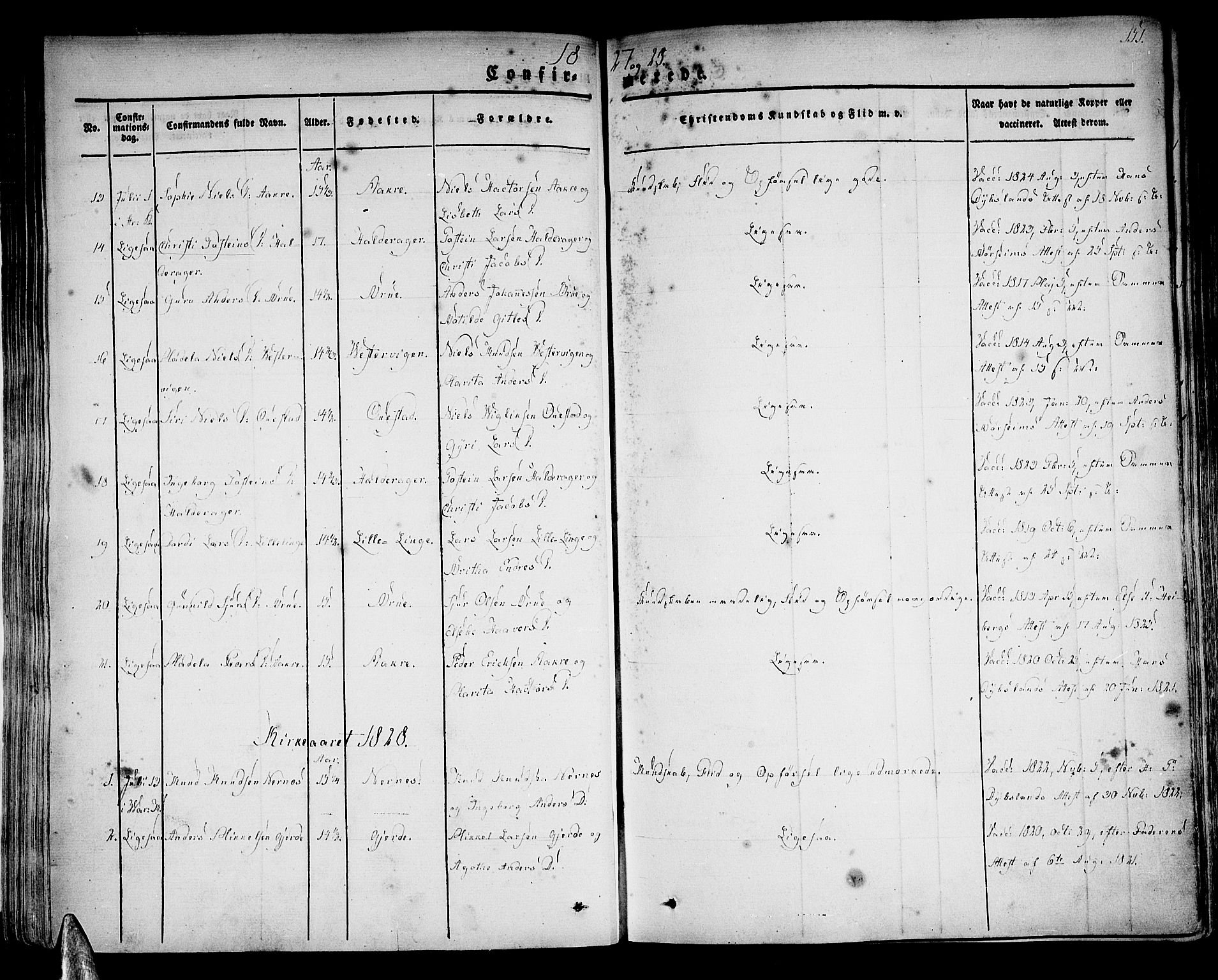 Strandebarm sokneprestembete, AV/SAB-A-78401/H/Haa: Parish register (official) no. A 6, 1826-1843, p. 151