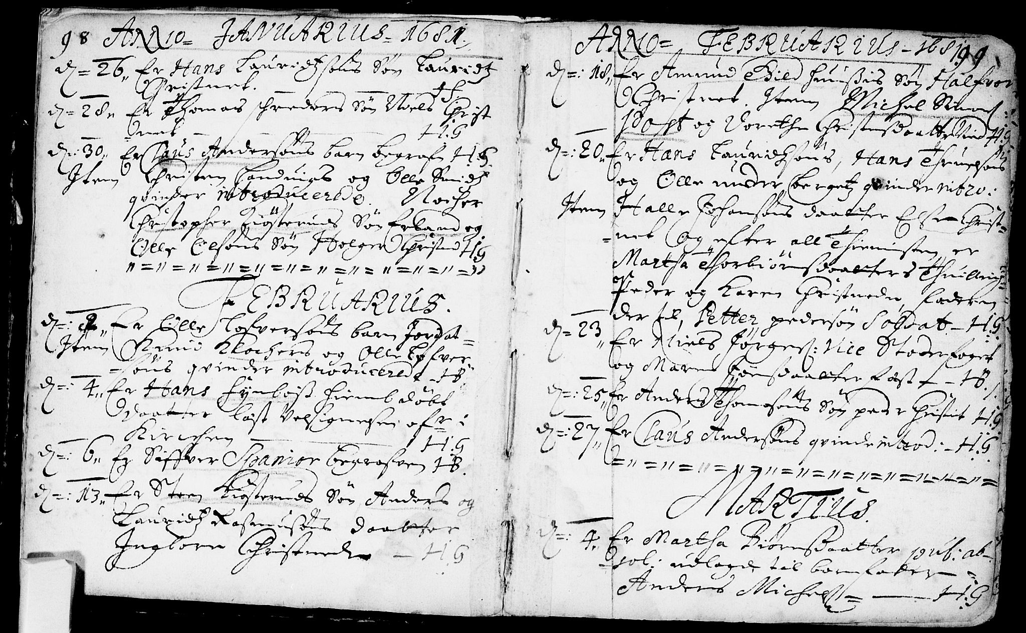 Bragernes kirkebøker, AV/SAKO-A-6/F/Fa/L0002: Parish register (official) no. I 2, 1680-1705, p. 98-99