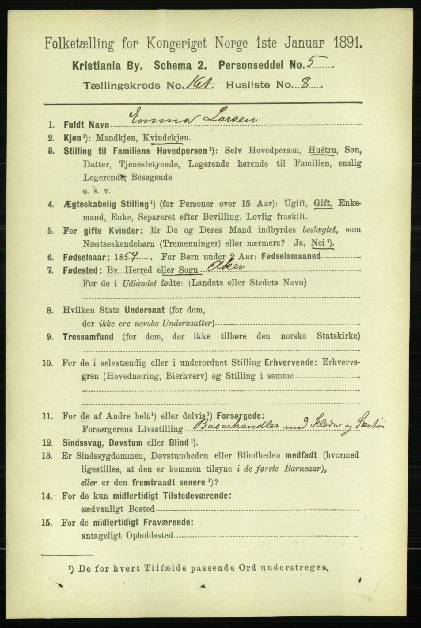 RA, 1891 census for 0301 Kristiania, 1891, p. 91758