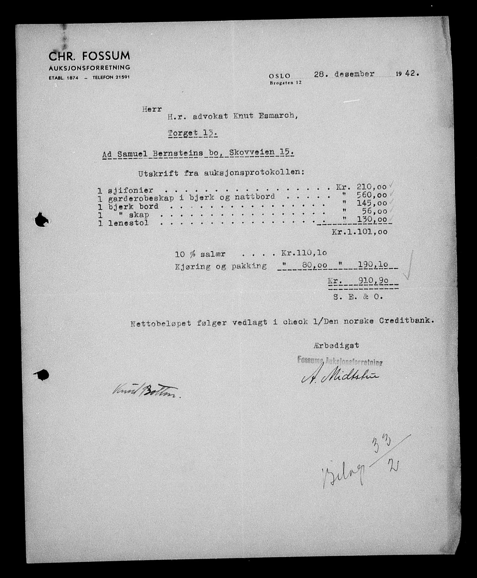 Justisdepartementet, Tilbakeføringskontoret for inndratte formuer, AV/RA-S-1564/H/Hc/Hcc/L0923: --, 1945-1947, p. 605