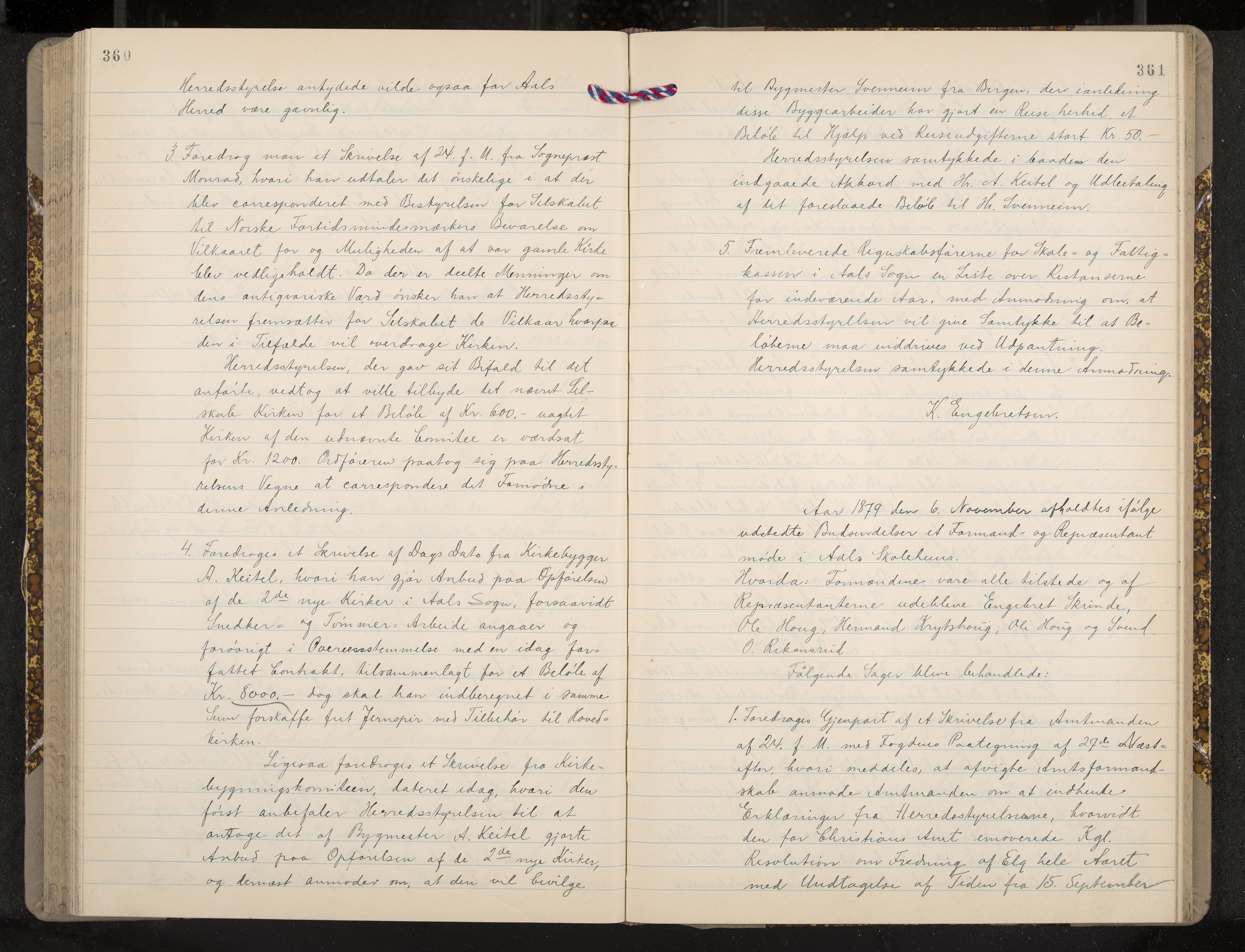 Ål formannskap og sentraladministrasjon, IKAK/0619021/A/Aa/L0003: Utskrift av møtebok, 1864-1880, p. 360-361