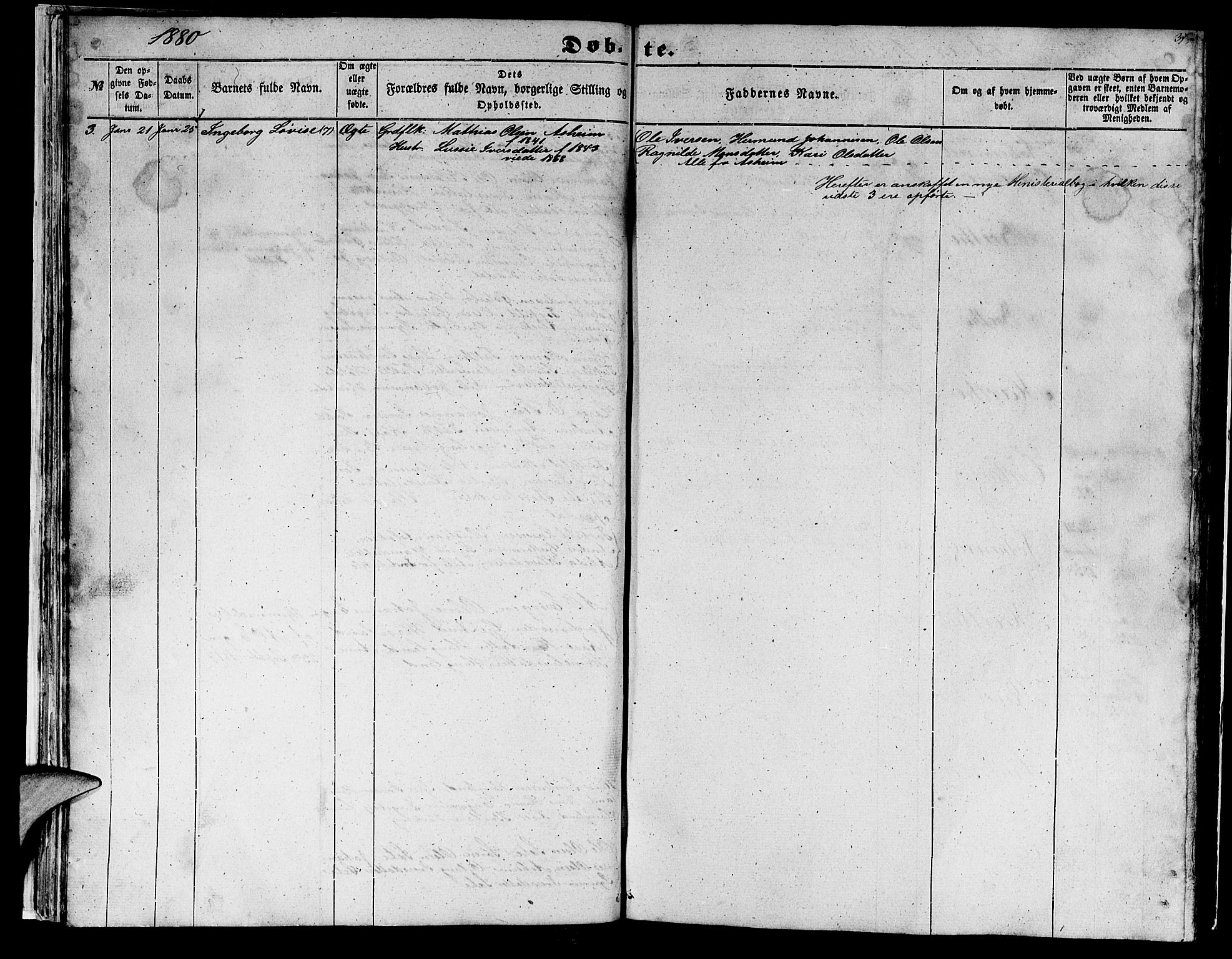 Gulen sokneprestembete, AV/SAB-A-80201/H/Hab/Habc/L0001: Parish register (copy) no. C 1, 1853-1880, p. 37