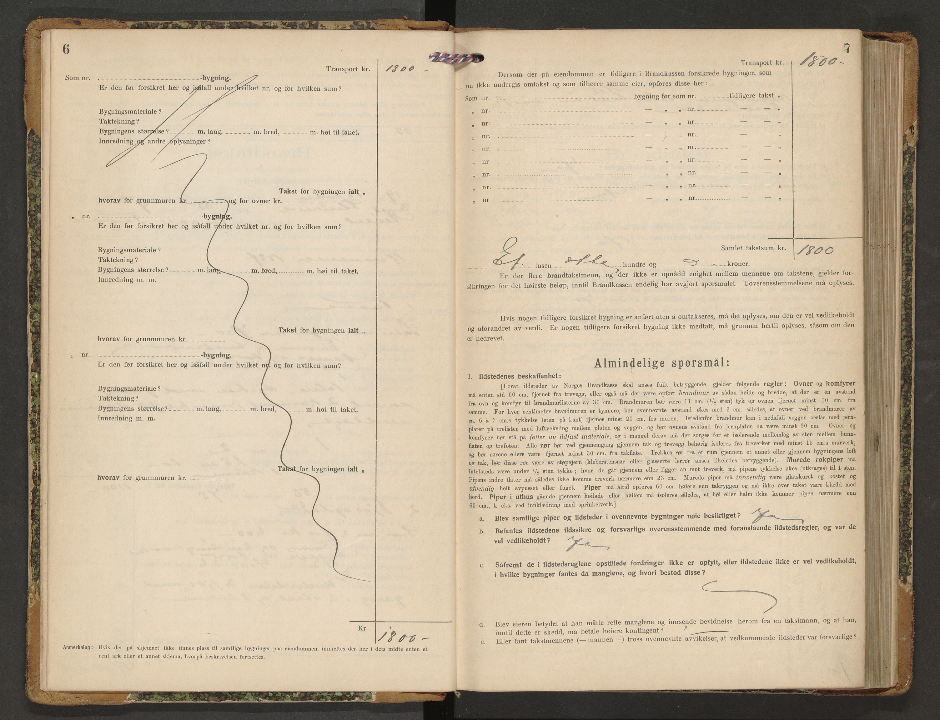 Norges Brannkasse Nesset, AV/SAT-A-5501/F/Fb/L0003: Branntakstprotokoll, 1919-1932, p. 6-7