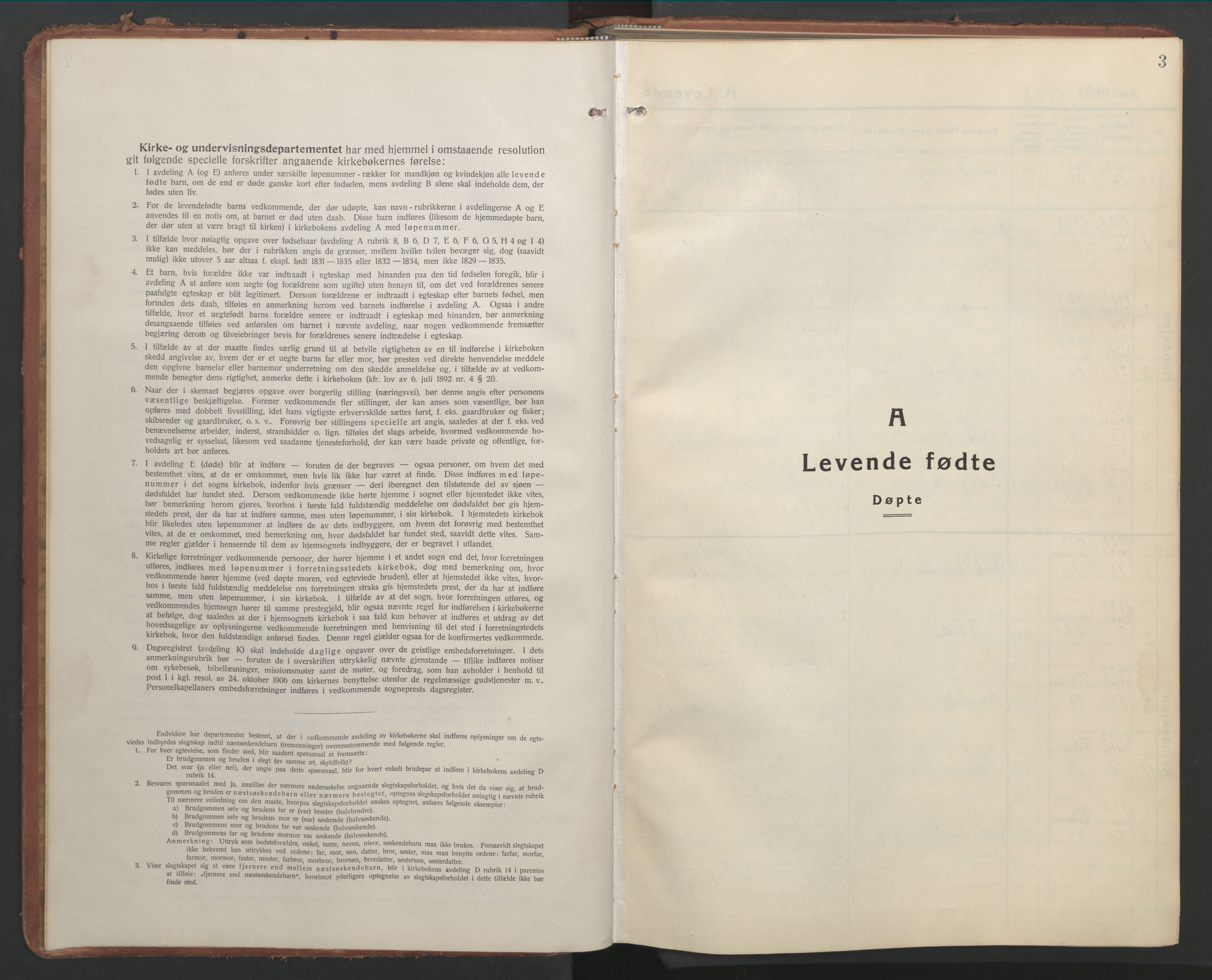 Ministerialprotokoller, klokkerbøker og fødselsregistre - Sør-Trøndelag, SAT/A-1456/603/L0174: Parish register (copy) no. 603C02, 1923-1951, p. 3
