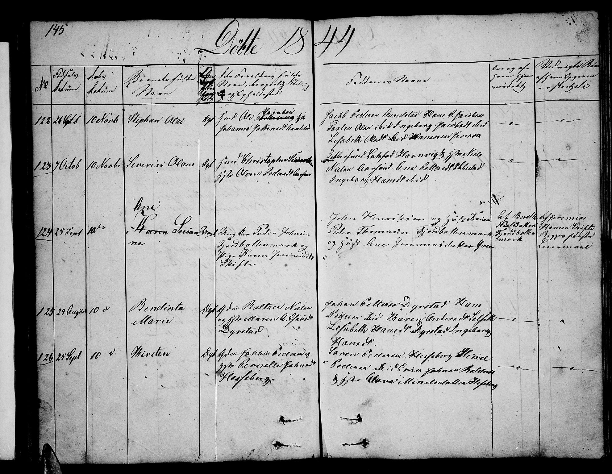 Ibestad sokneprestembete, AV/SATØ-S-0077/H/Ha/Hab/L0003klokker: Parish register (copy) no. 3, 1833-1852, p. 145