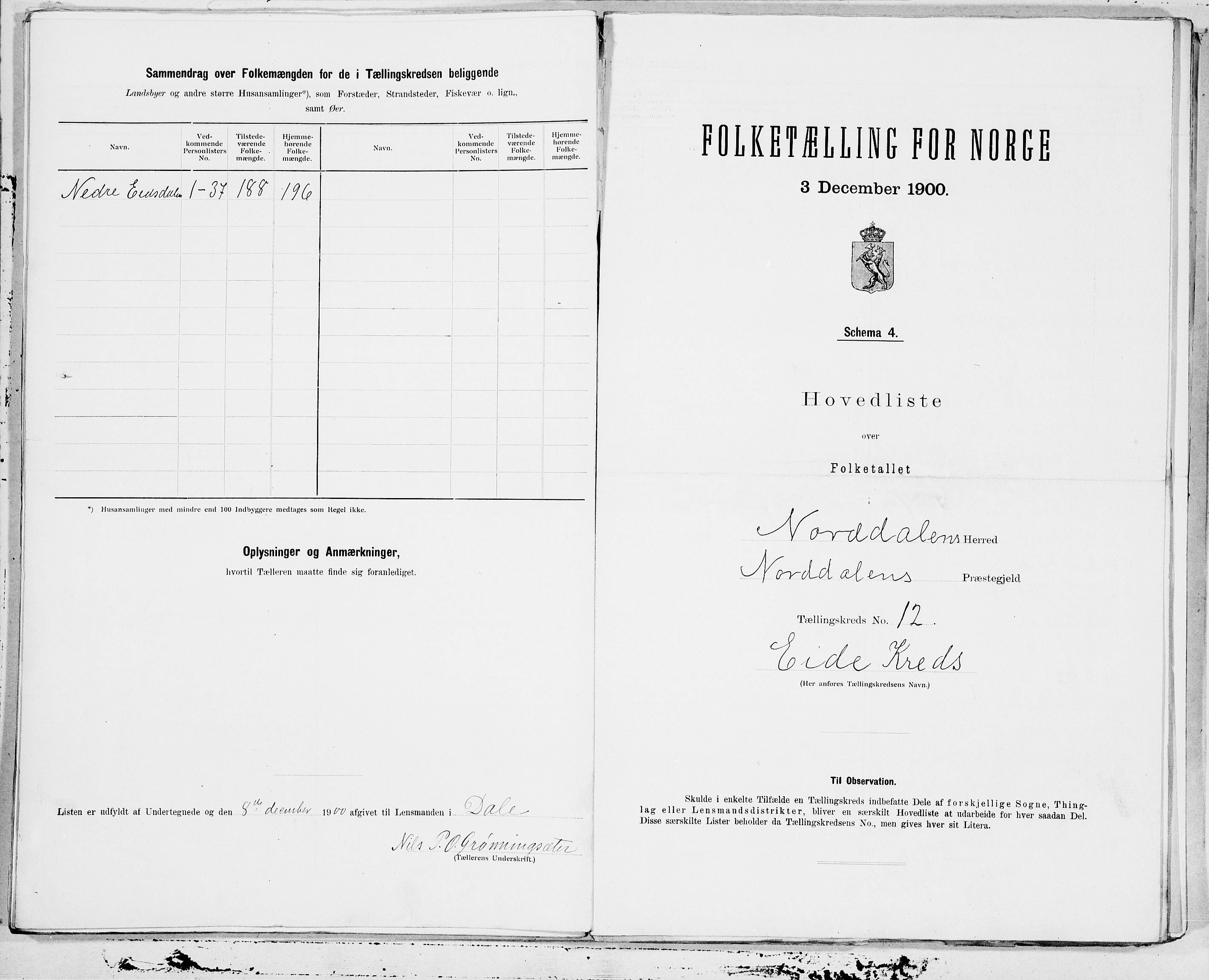 SAT, 1900 census for Norddal, 1900, p. 24