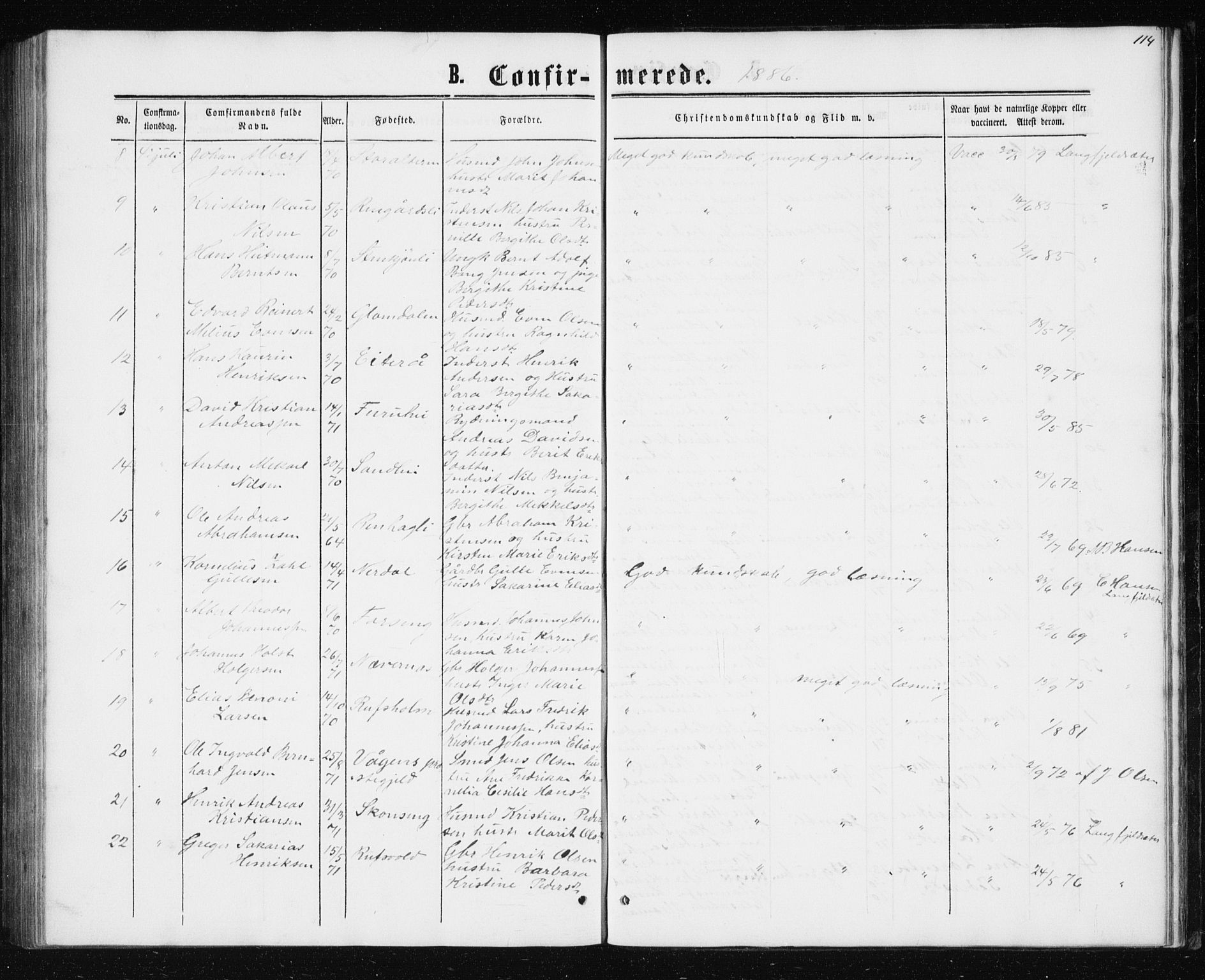 Ministerialprotokoller, klokkerbøker og fødselsregistre - Nordland, AV/SAT-A-1459/827/L0416: Parish register (copy) no. 827C05, 1865-1886, p. 114