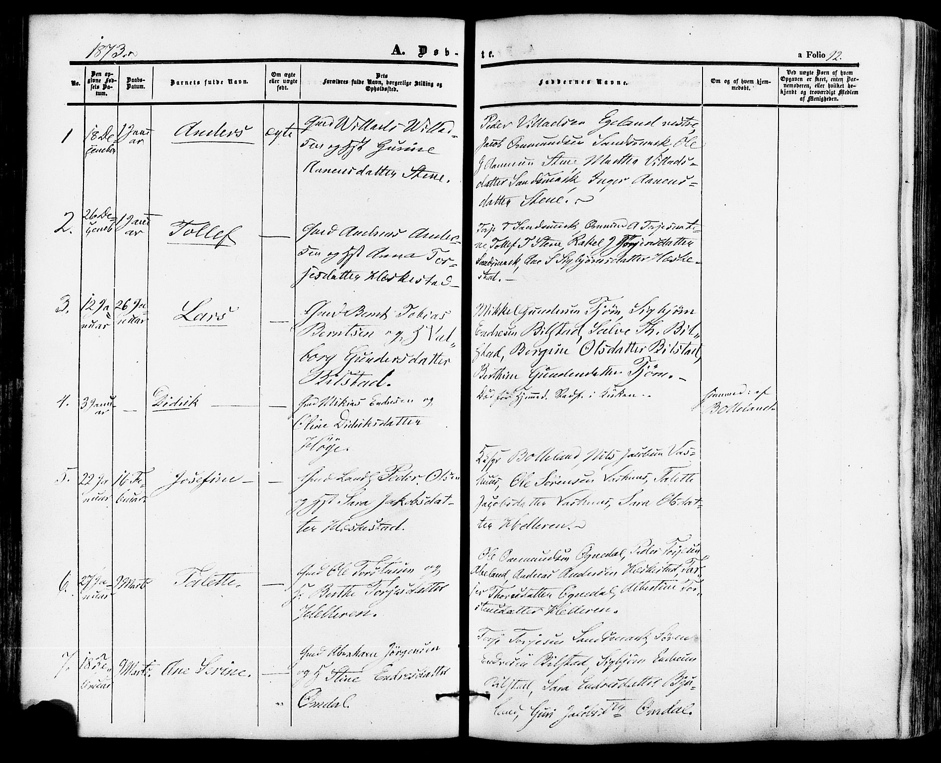 Lund sokneprestkontor, AV/SAST-A-101809/S06/L0010: Parish register (official) no. A 9, 1854-1886, p. 92