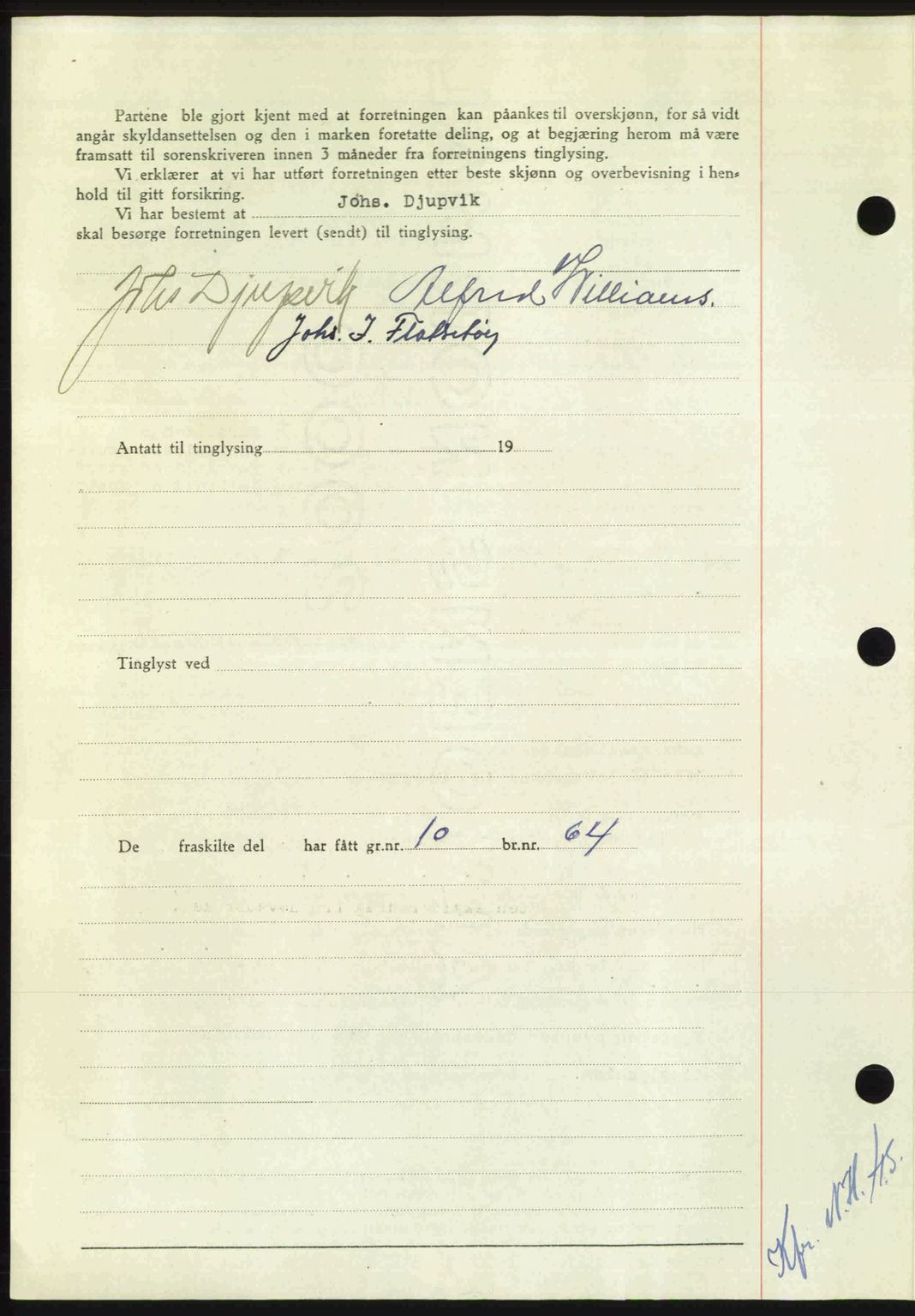 Nordmøre sorenskriveri, AV/SAT-A-4132/1/2/2Ca: Mortgage book no. A105, 1947-1947, Diary no: : 1901/1947