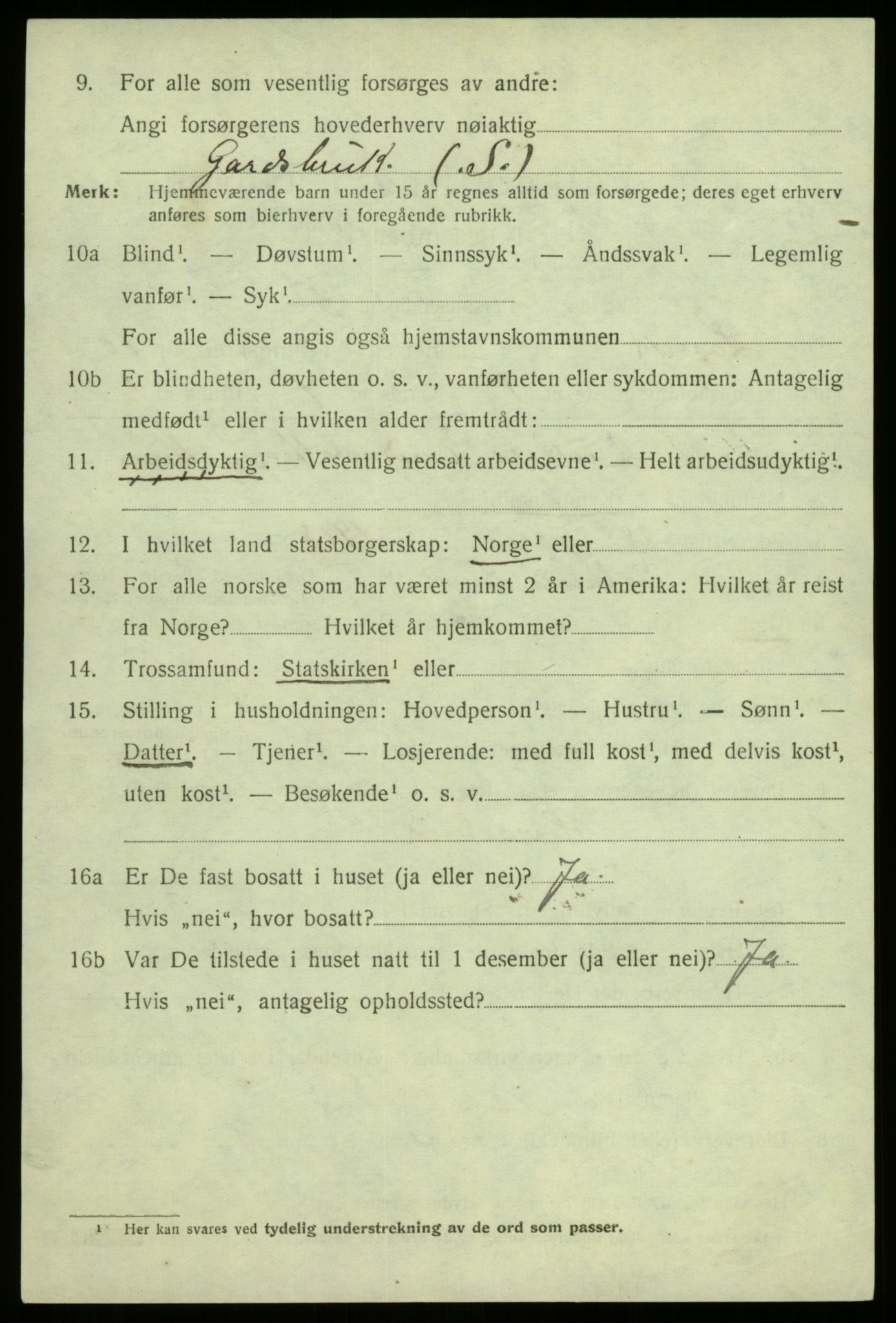 SAB, 1920 census for Lavik, 1920, p. 2269