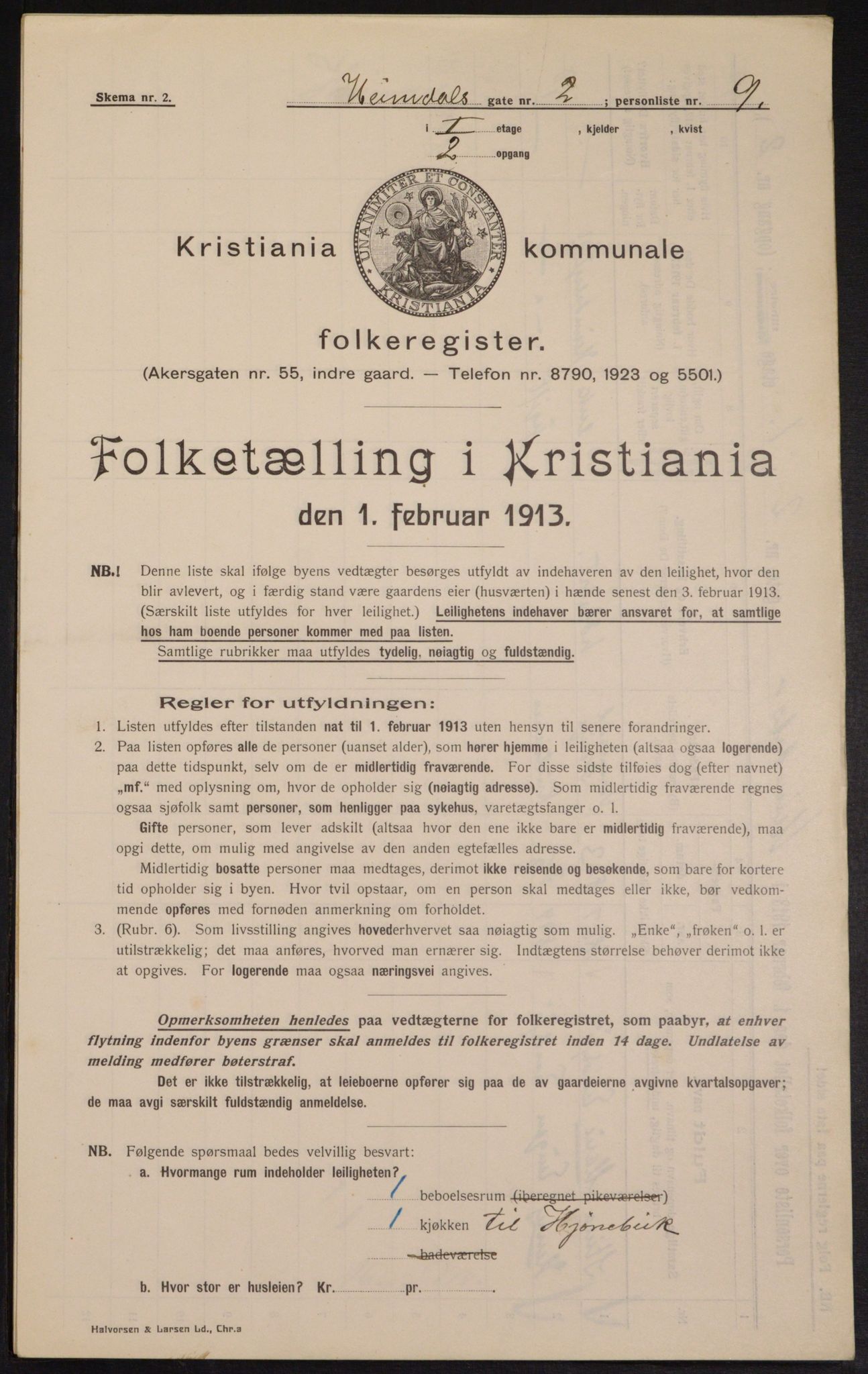 OBA, Municipal Census 1913 for Kristiania, 1913, p. 36653