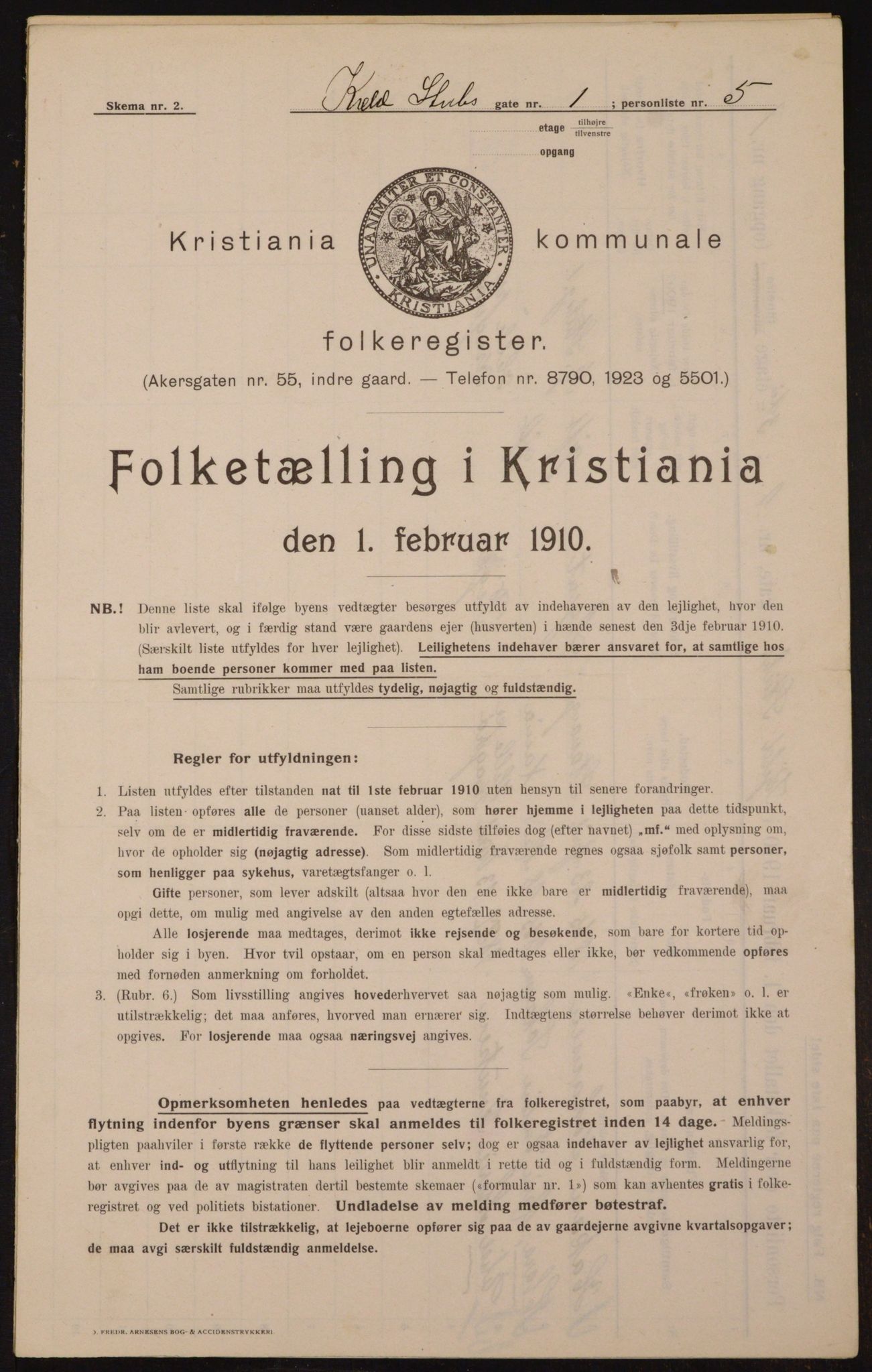 OBA, Municipal Census 1910 for Kristiania, 1910, p. 49815