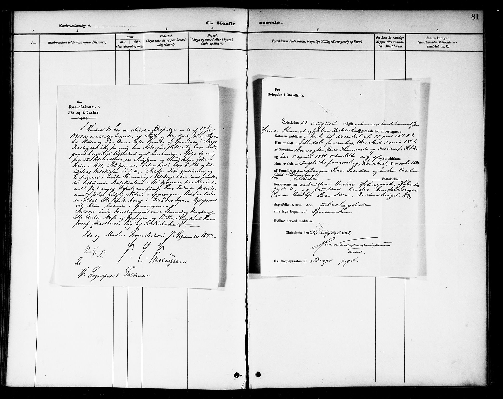 Berg prestekontor Kirkebøker, SAO/A-10902/F/Fa/L0007: Parish register (official) no. I 7, 1888-1902, p. 81