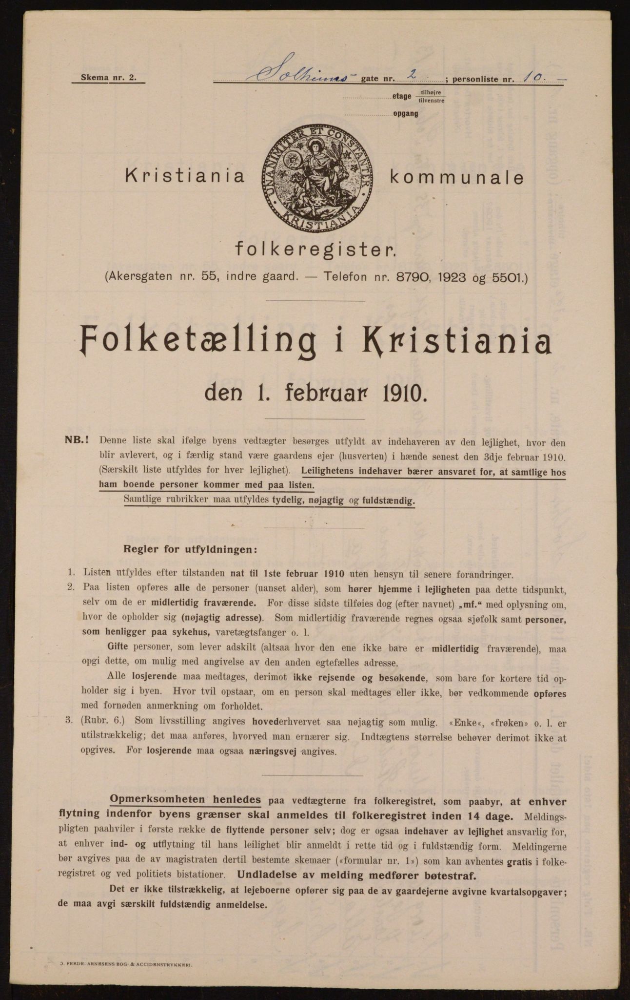 OBA, Municipal Census 1910 for Kristiania, 1910, p. 94866