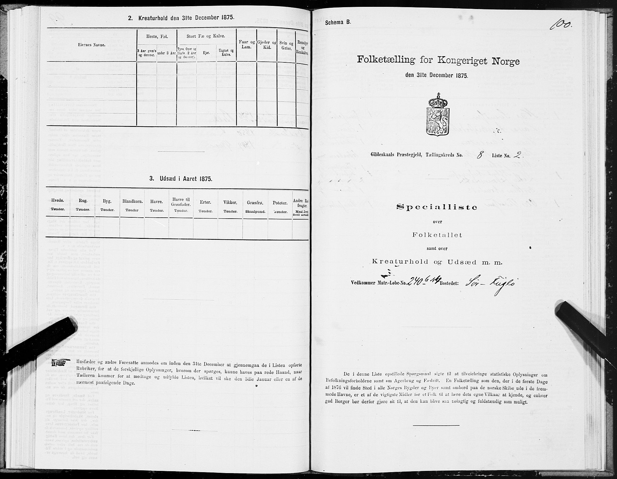 SAT, 1875 census for 1838P Gildeskål, 1875, p. 4100