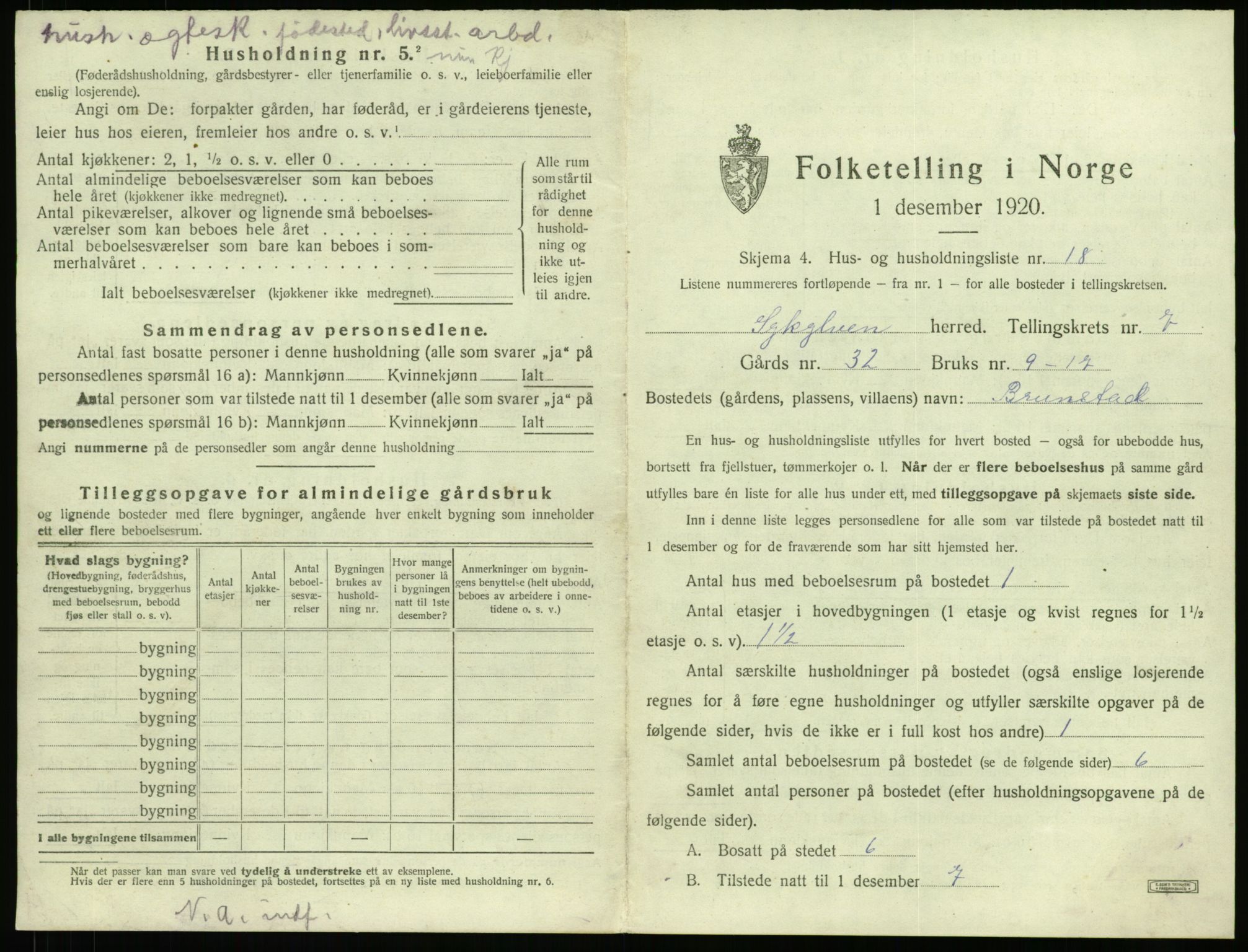 SAT, 1920 census for Sykkylven, 1920, p. 597