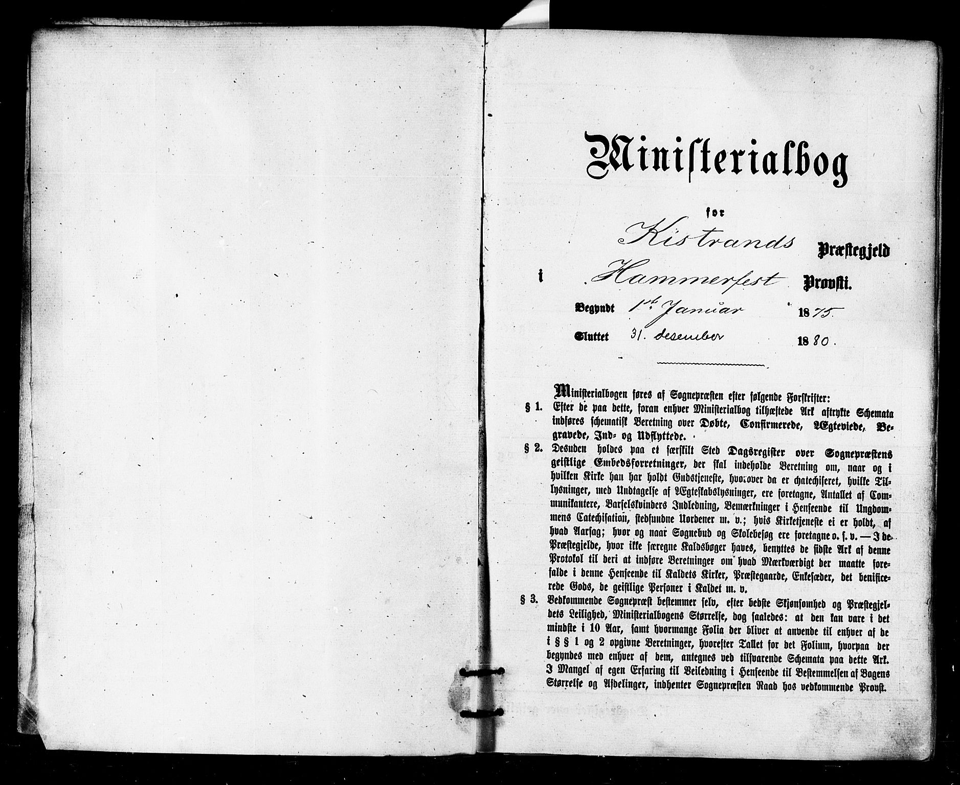 Kistrand/Porsanger sokneprestembete, SATØ/S-1351/H/Ha/L0006.kirke: Parish register (official) no. 6, 1875-1880