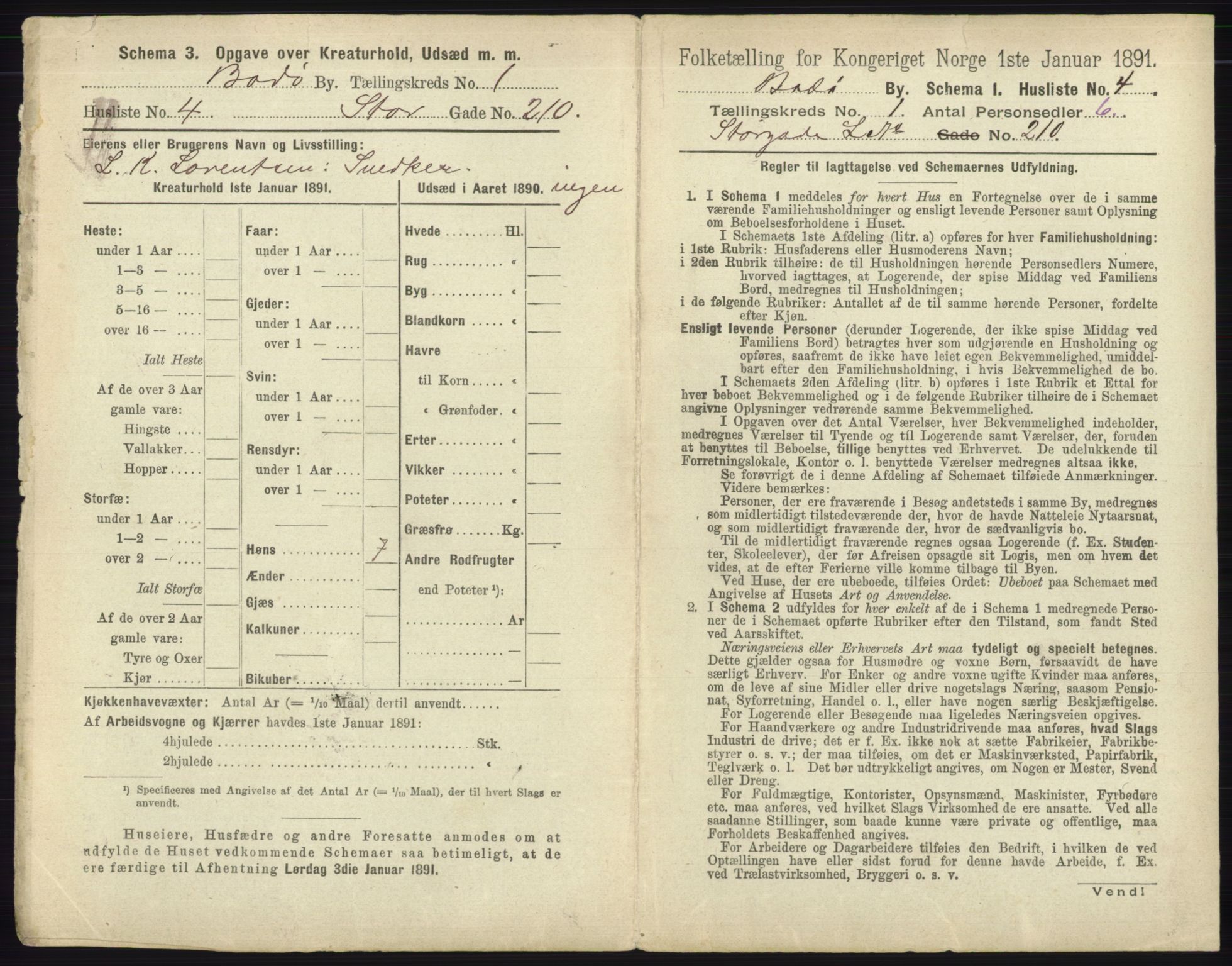 RA, 1891 census for 1804 Bodø, 1891, p. 23