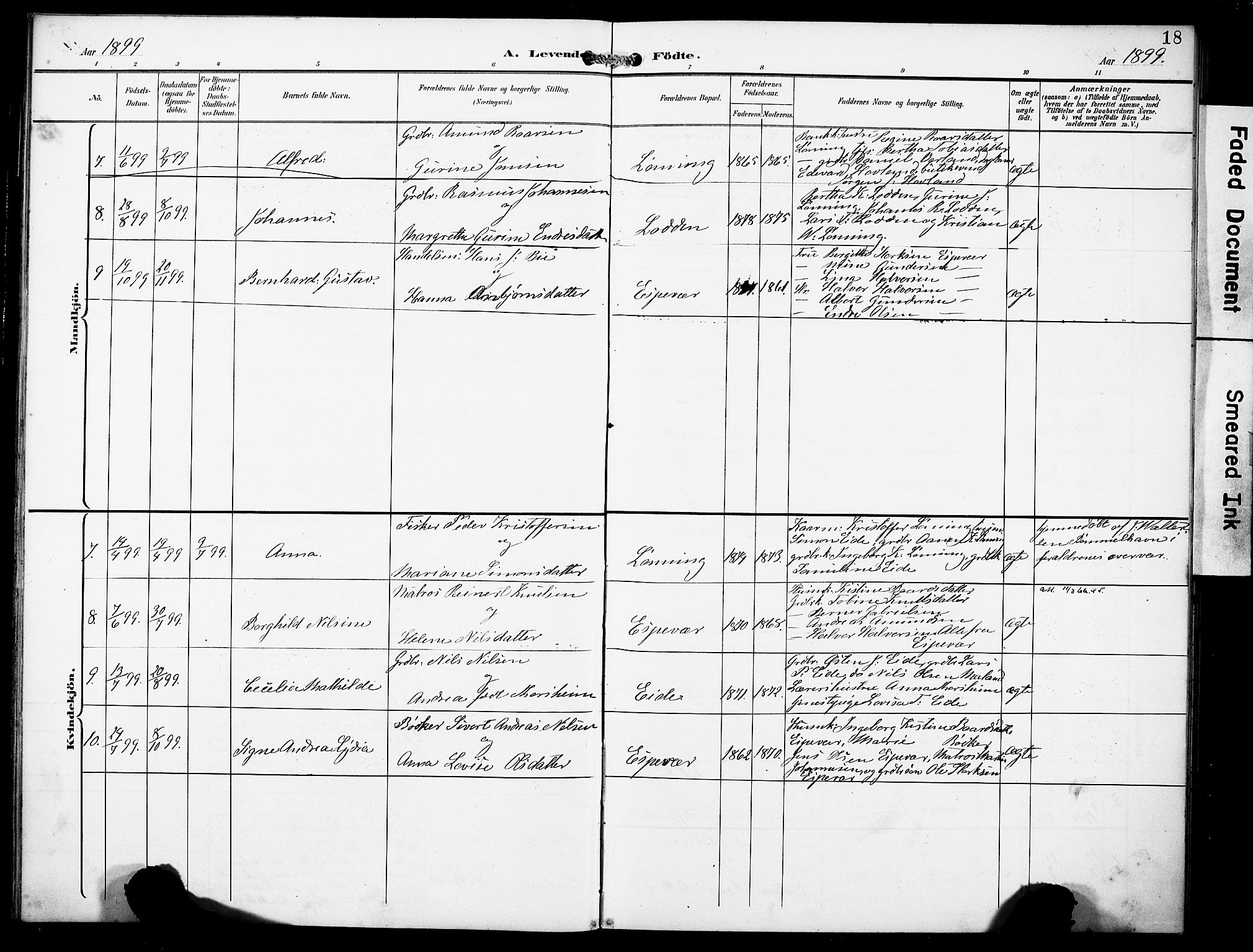 Finnås sokneprestembete, SAB/A-99925/H/Ha/Haa/Haad/L0002: Parish register (official) no. D 2, 1895-1906, p. 18