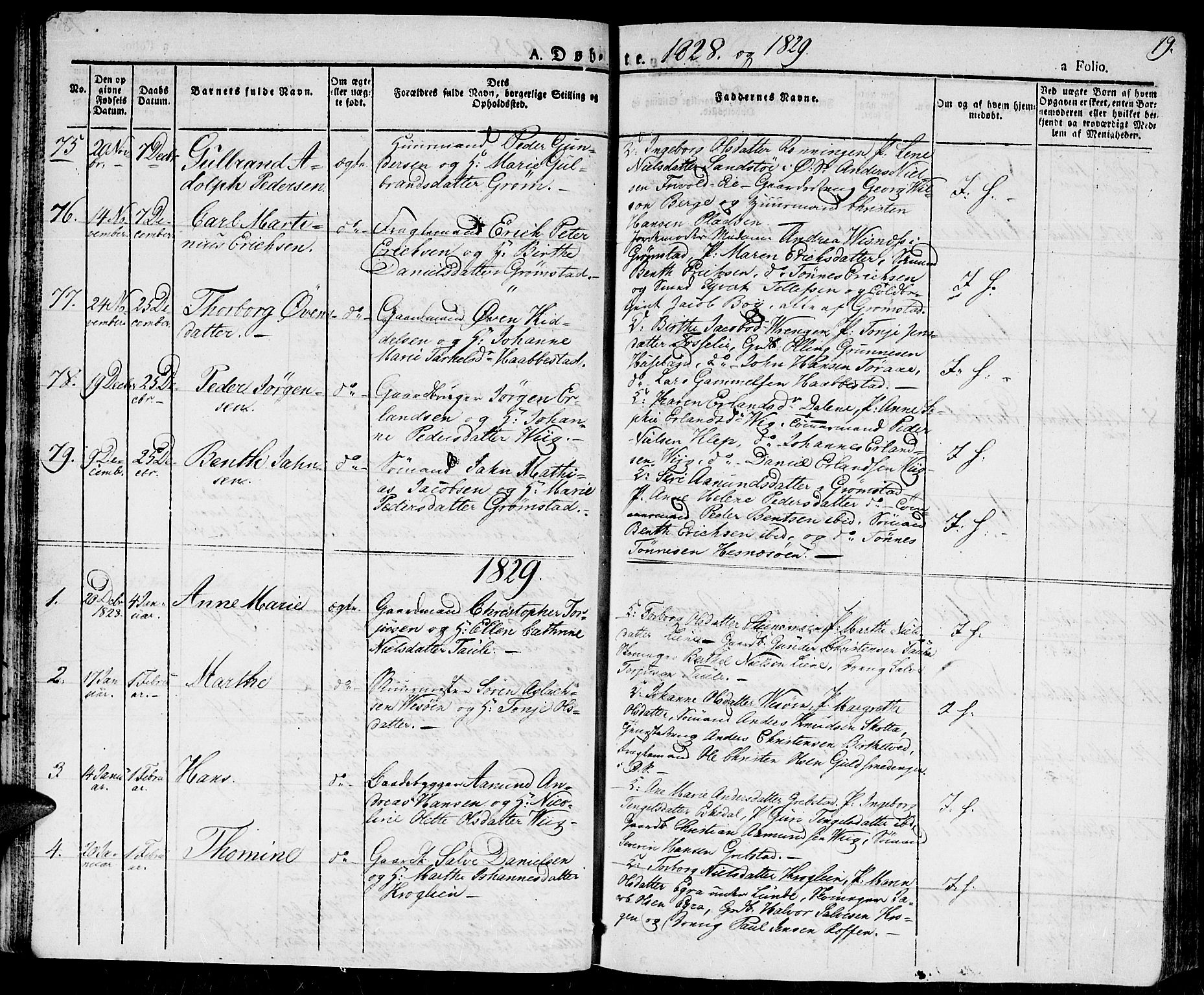 Fjære sokneprestkontor, SAK/1111-0011/F/Fa/L0002: Parish register (official) no. A 2, 1827-1839, p. 19