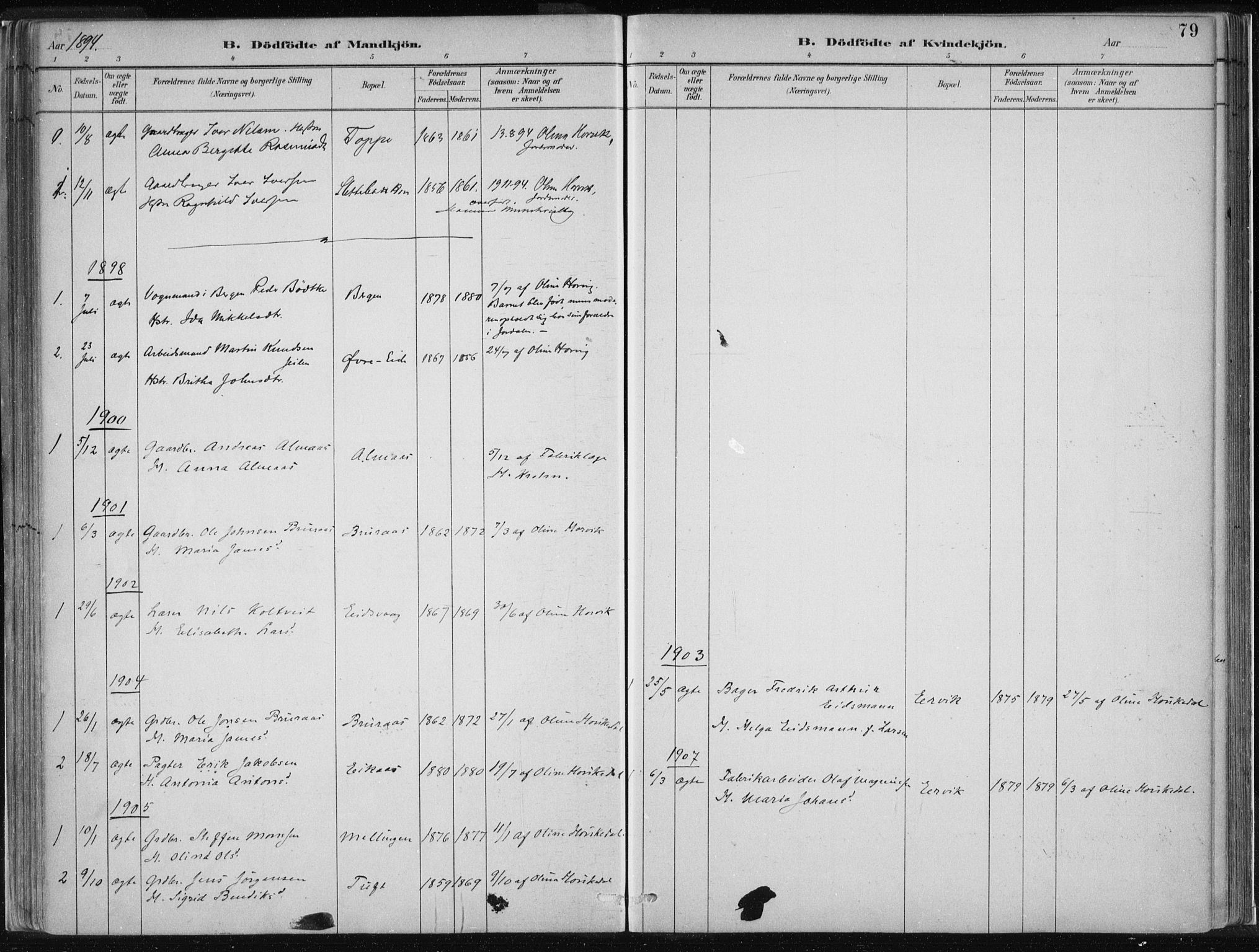 Hamre sokneprestembete, SAB/A-75501/H/Ha/Haa/Haad/L0001: Parish register (official) no. D  1, 1882-1906, p. 79
