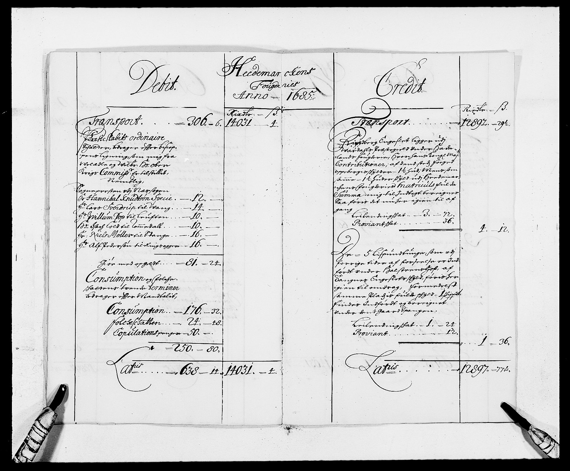 Rentekammeret inntil 1814, Reviderte regnskaper, Fogderegnskap, AV/RA-EA-4092/R16/L1026: Fogderegnskap Hedmark, 1685, p. 9