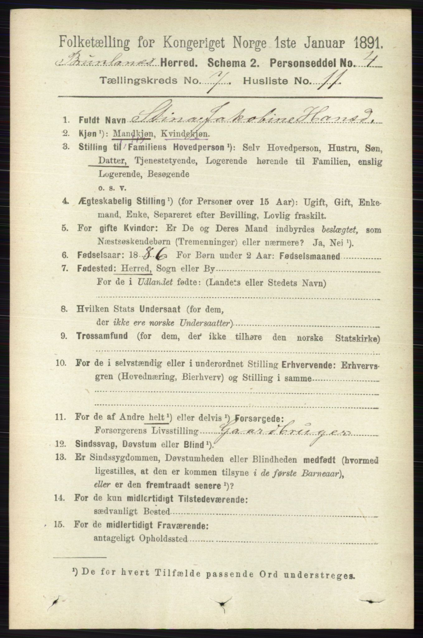 RA, 1891 census for 0726 Brunlanes, 1891, p. 3059