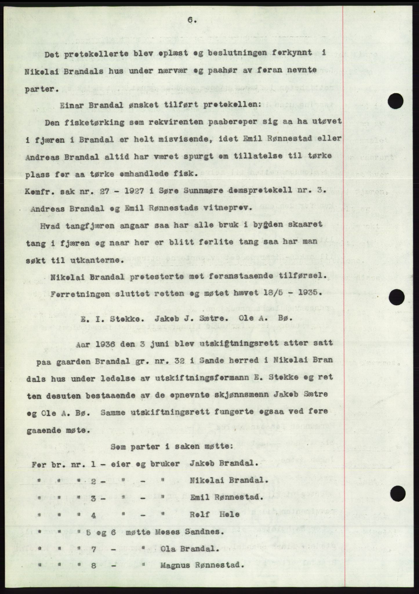 Søre Sunnmøre sorenskriveri, AV/SAT-A-4122/1/2/2C/L0062: Mortgage book no. 56, 1936-1937, Diary no: : 58/1937