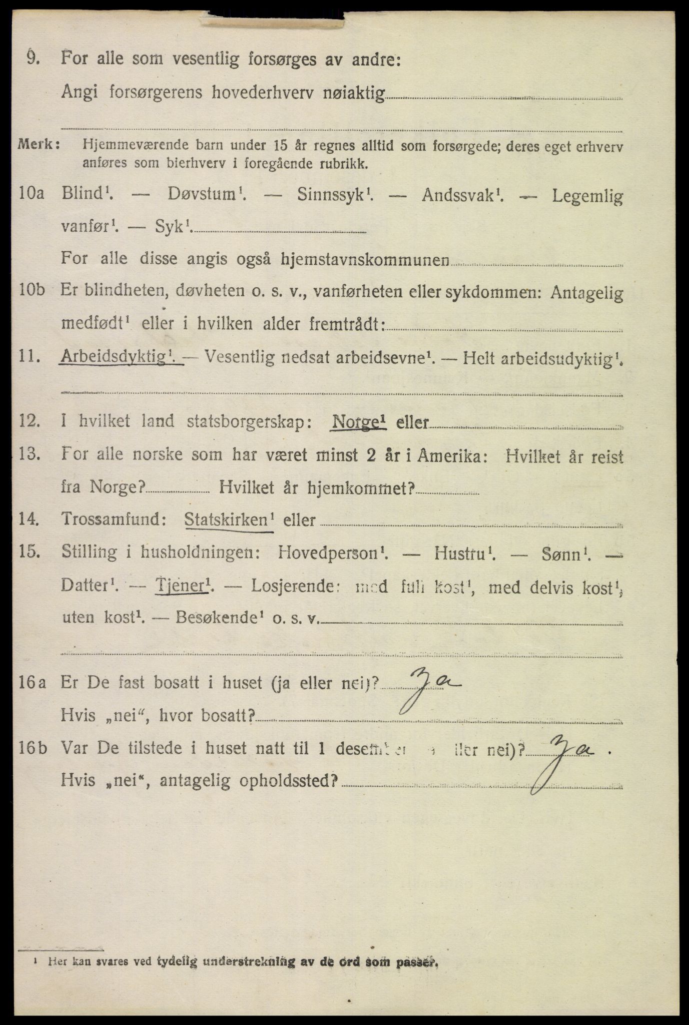 SAK, 1920 census for Vigmostad, 1920, p. 828