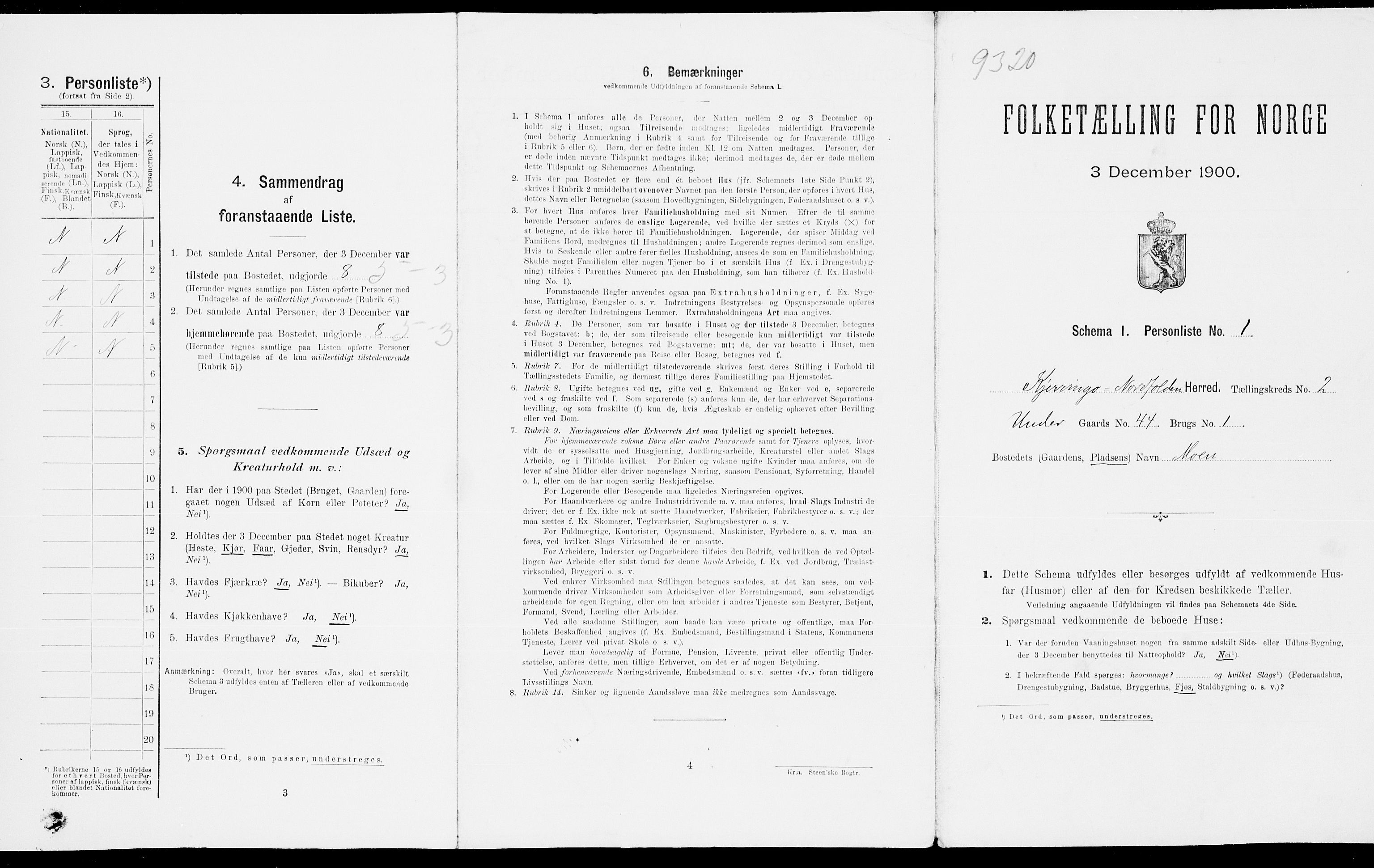 SAT, 1900 census for Nordfold-Kjerringøy, 1900, p. 136