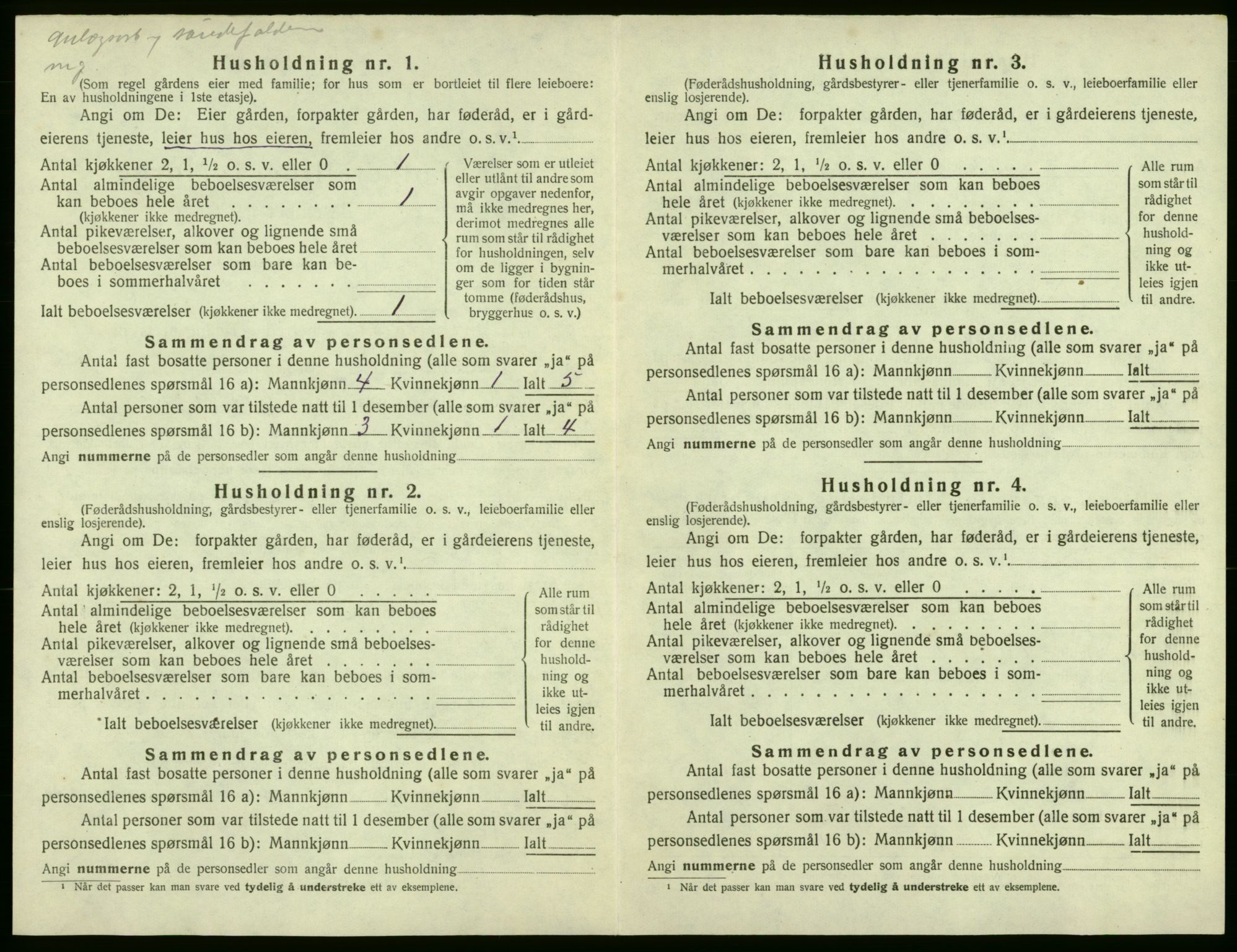 SAB, 1920 census for Røldal, 1920, p. 40