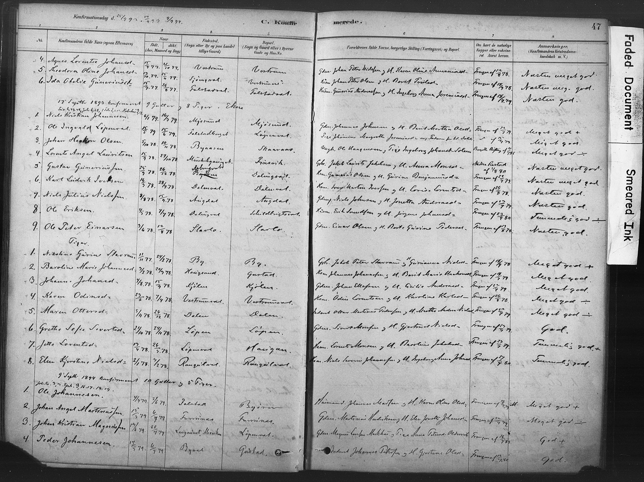 Ministerialprotokoller, klokkerbøker og fødselsregistre - Nord-Trøndelag, SAT/A-1458/719/L0178: Parish register (official) no. 719A01, 1878-1900, p. 47