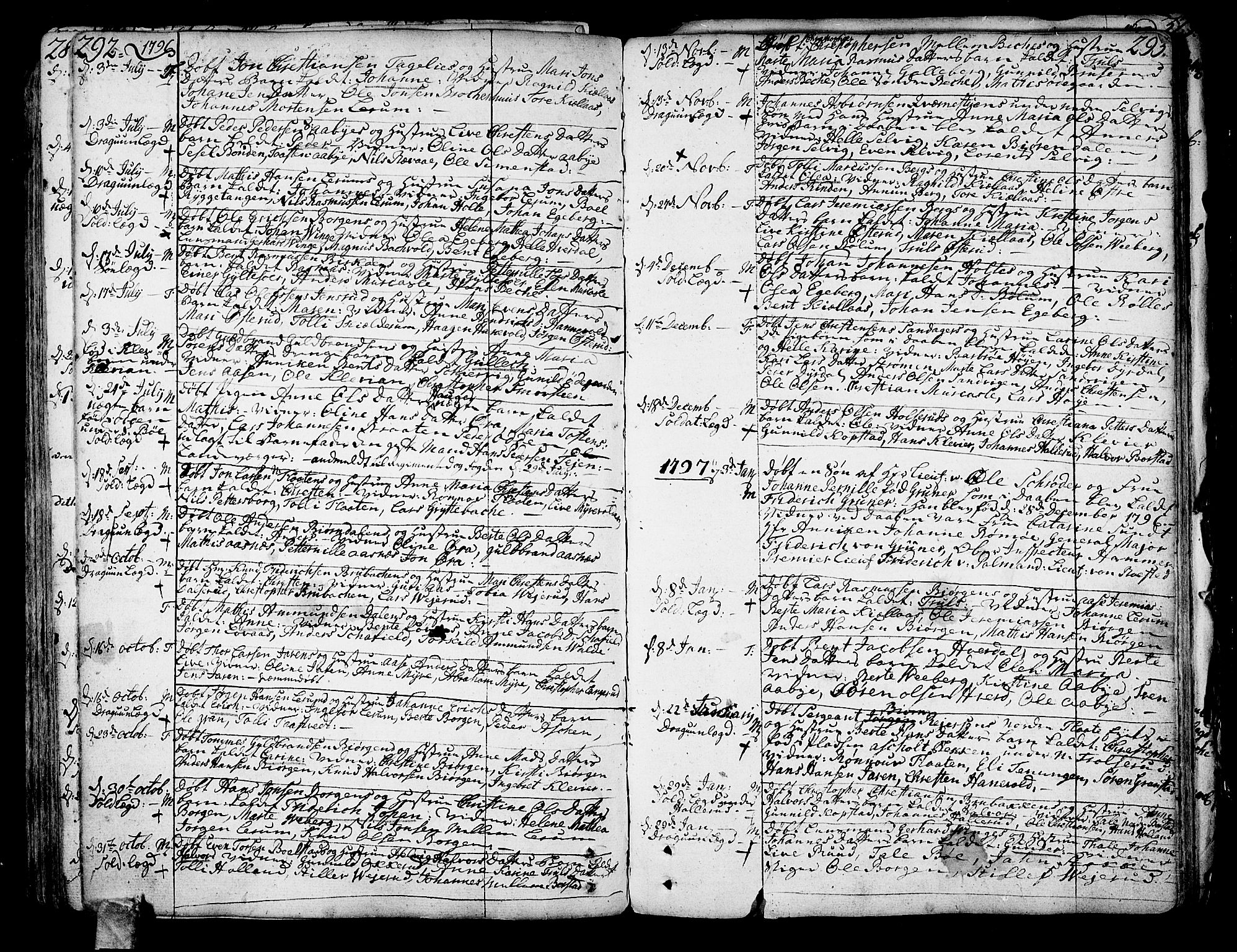 Sande Kirkebøker, AV/SAKO-A-53/F/Fa/L0001: Parish register (official) no. 1, 1753-1803, p. 292-293