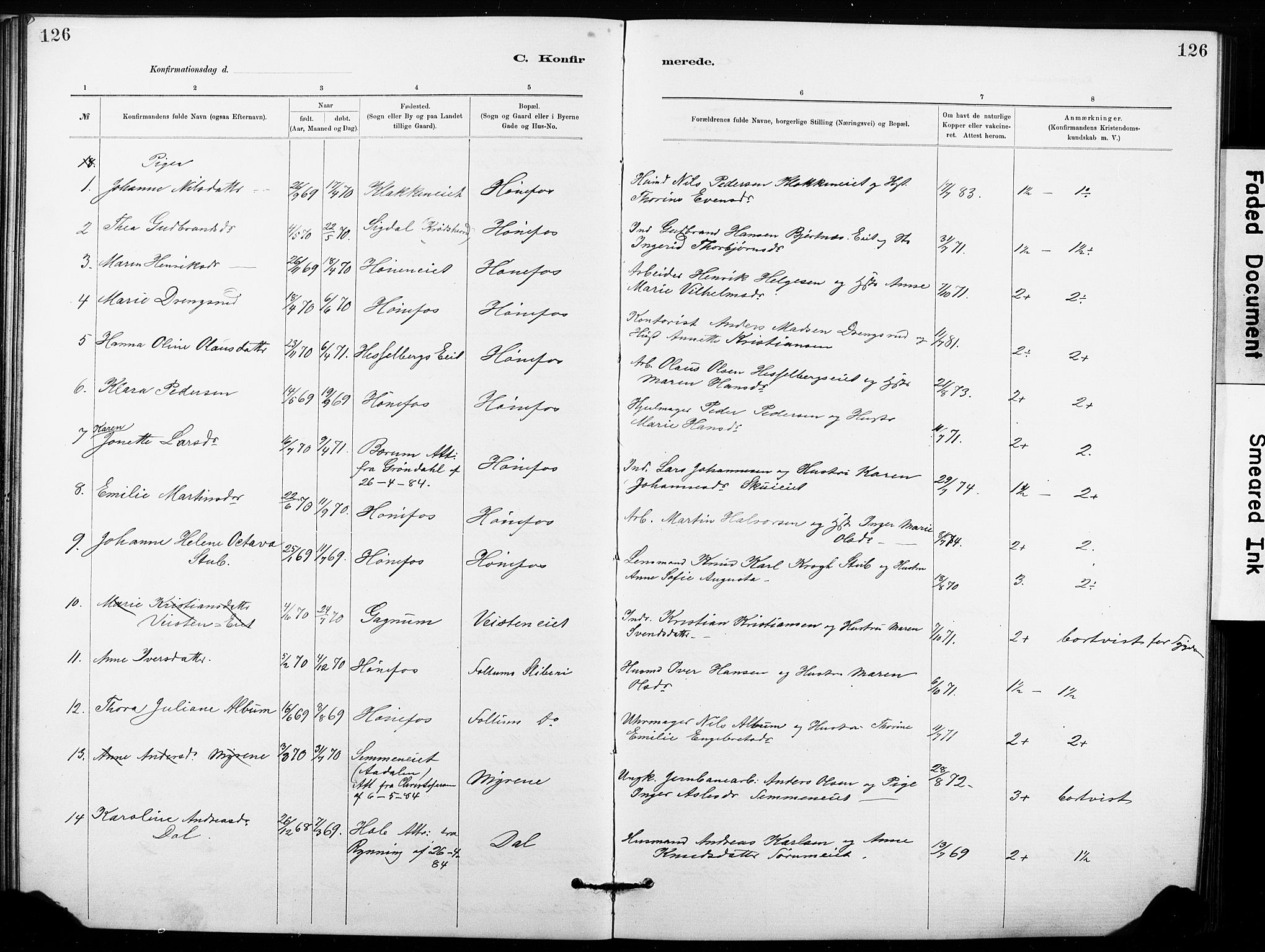 Hønefoss kirkebøker, AV/SAKO-A-609/G/Ga/L0001: Parish register (copy) no. 1, 1870-1887, p. 126