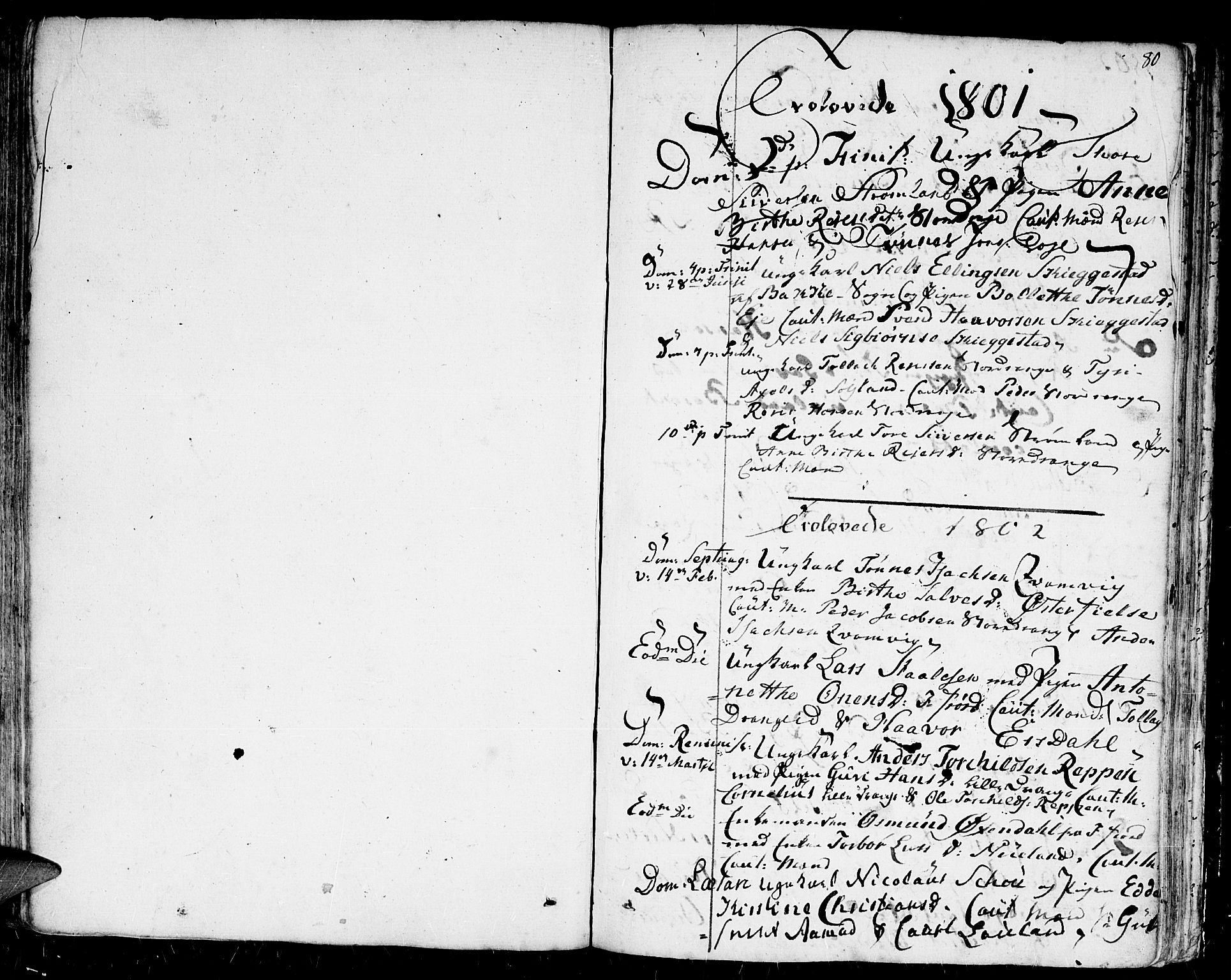 Flekkefjord sokneprestkontor, AV/SAK-1111-0012/F/Fb/Fbc/L0002: Parish register (copy) no. B 2, 1801-1816, p. 80