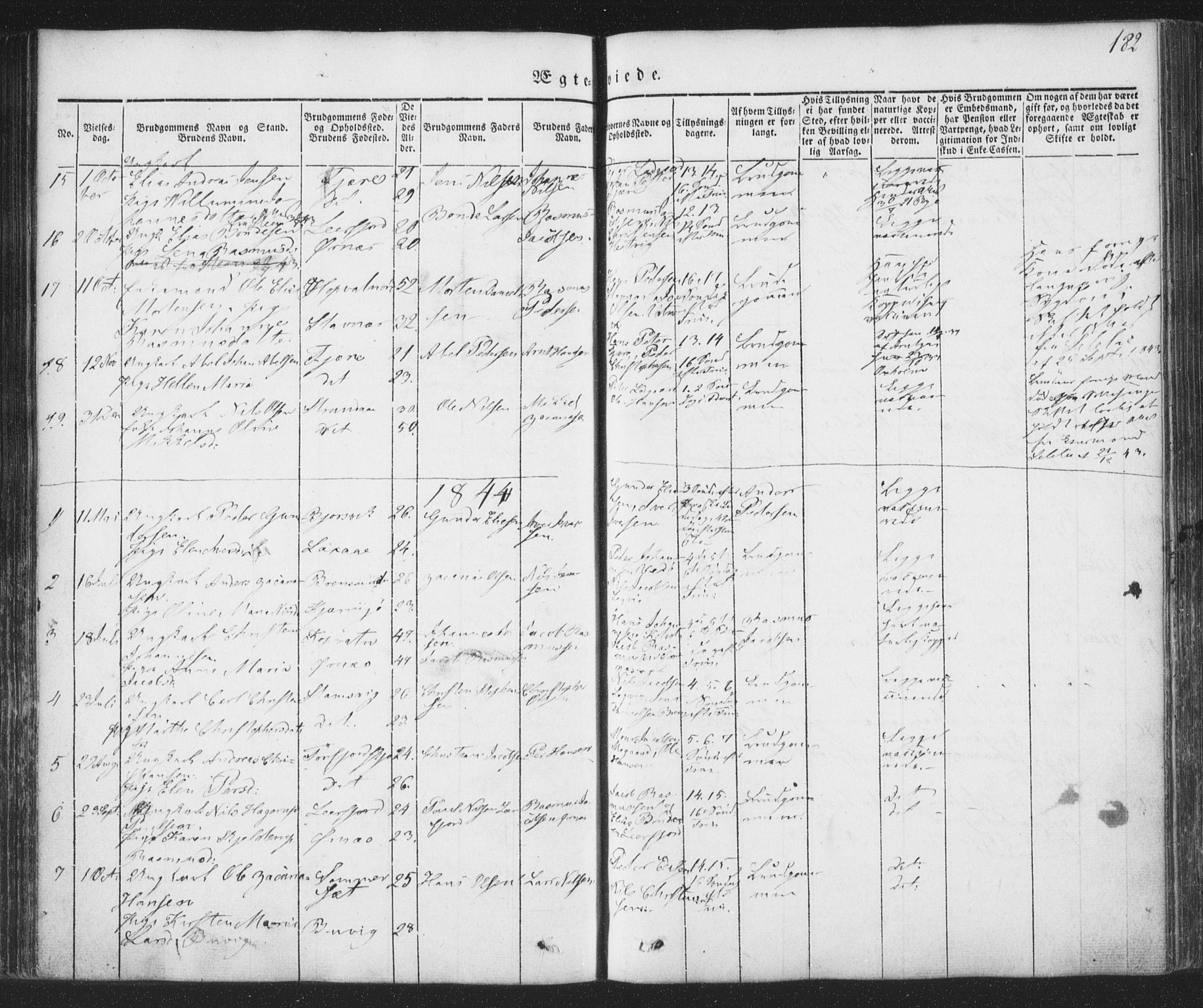 Ministerialprotokoller, klokkerbøker og fødselsregistre - Nordland, AV/SAT-A-1459/853/L0769: Parish register (official) no. 853A08, 1836-1856, p. 182