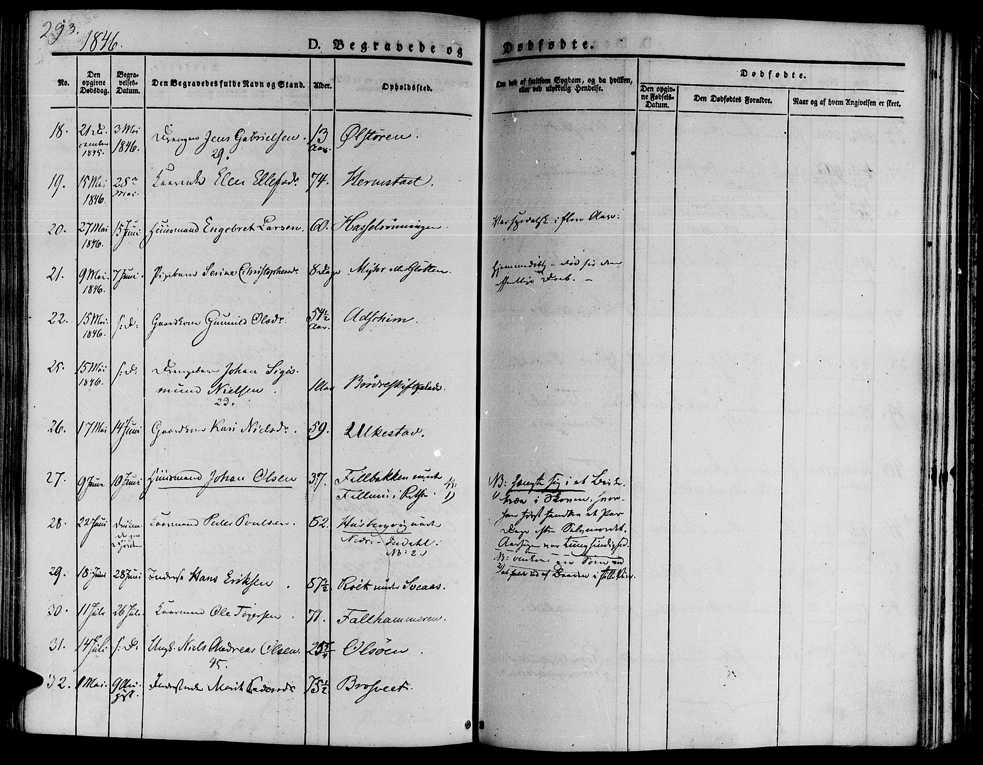 Ministerialprotokoller, klokkerbøker og fødselsregistre - Sør-Trøndelag, AV/SAT-A-1456/646/L0610: Parish register (official) no. 646A08, 1837-1847, p. 293