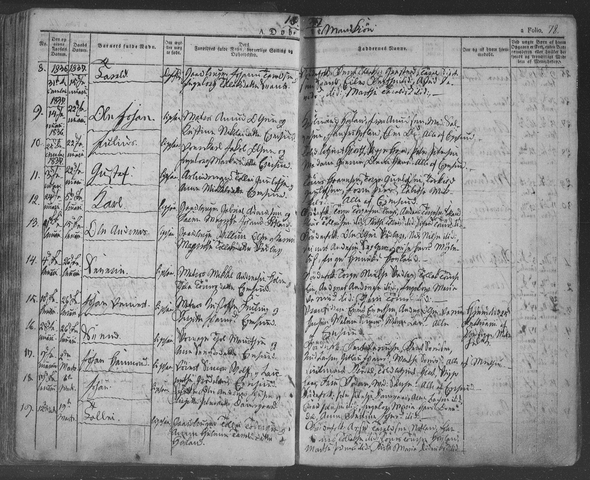 Eigersund sokneprestkontor, SAST/A-101807/S08/L0009: Parish register (official) no. A 9, 1827-1850, p. 78