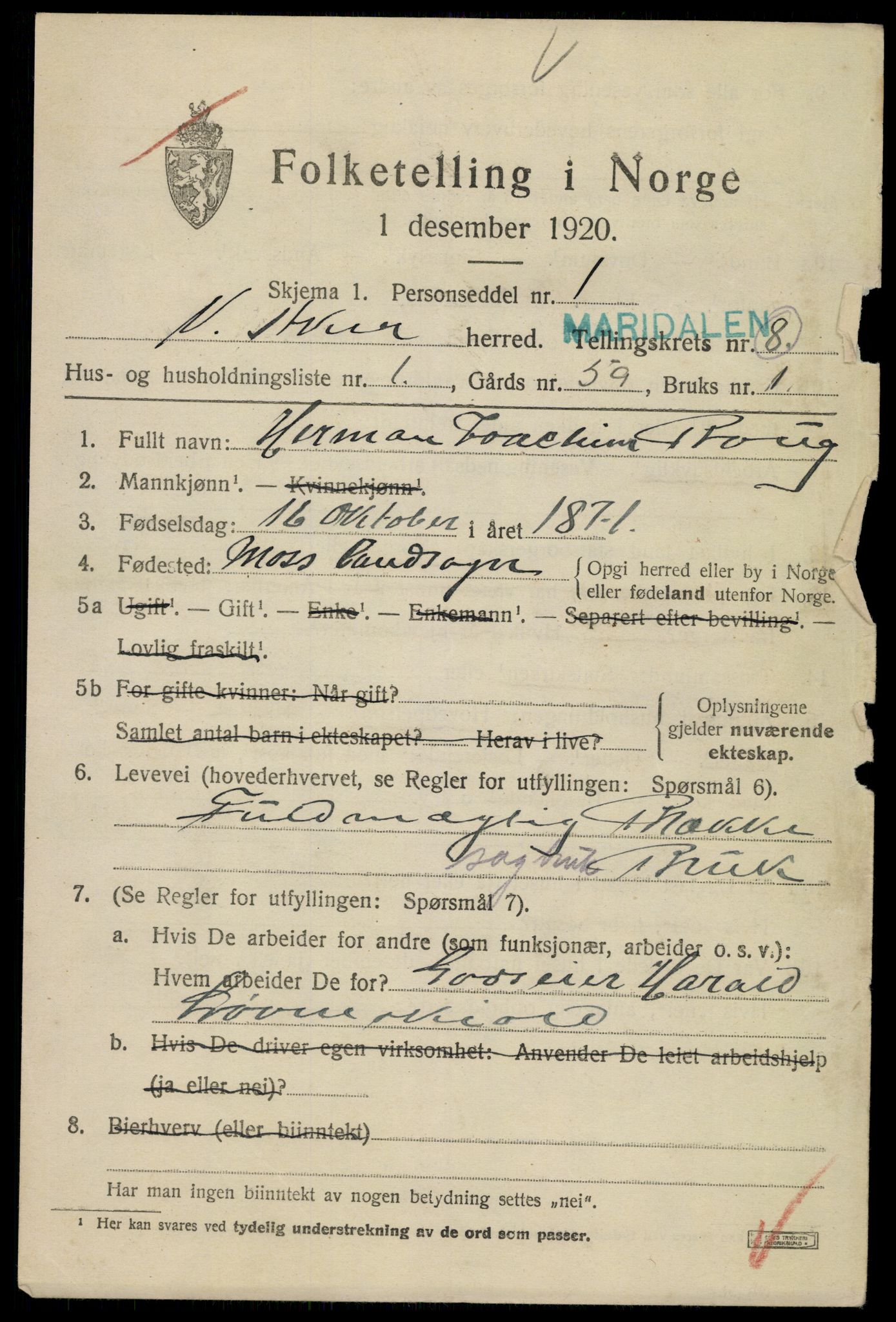 SAO, 1920 census for Aker, 1920, p. 55200