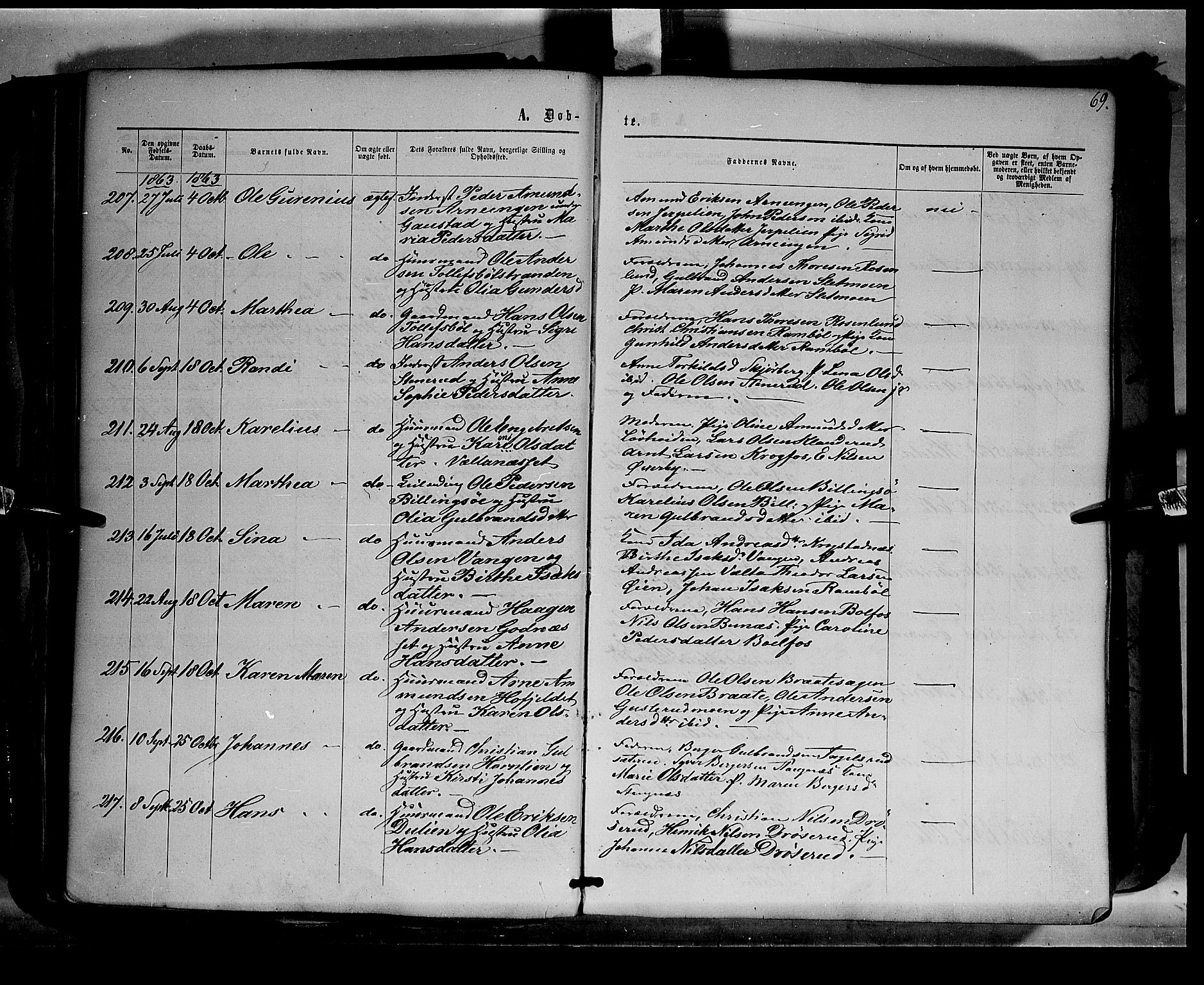 Eidskog prestekontor, AV/SAH-PREST-026/H/Ha/Haa/L0001: Parish register (official) no. 1, 1860-1867, p. 69