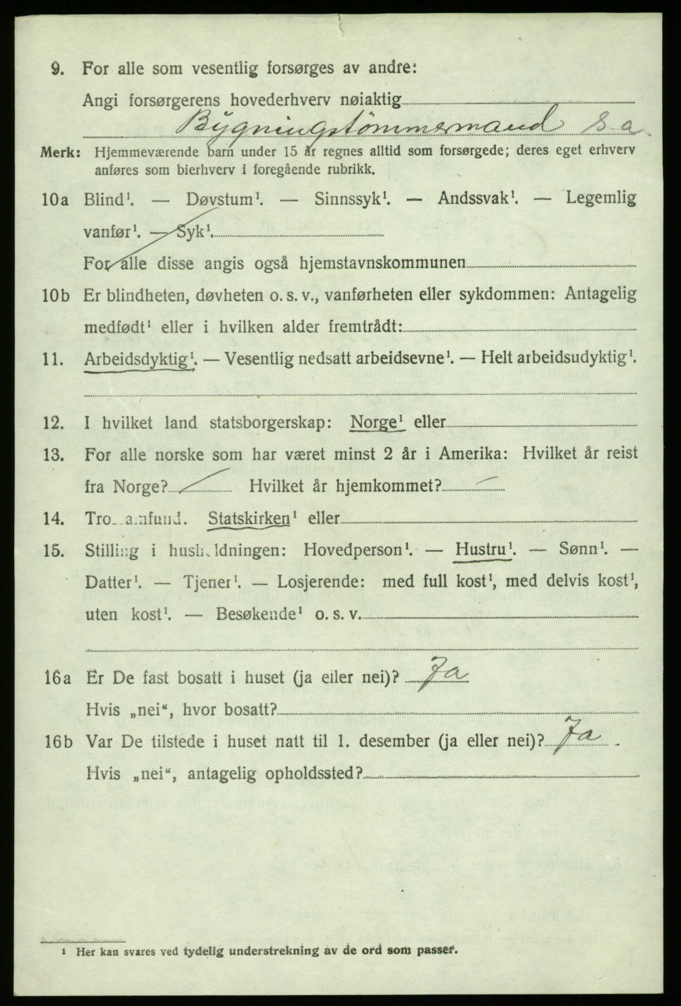 SAB, 1920 census for Os, 1920, p. 8219