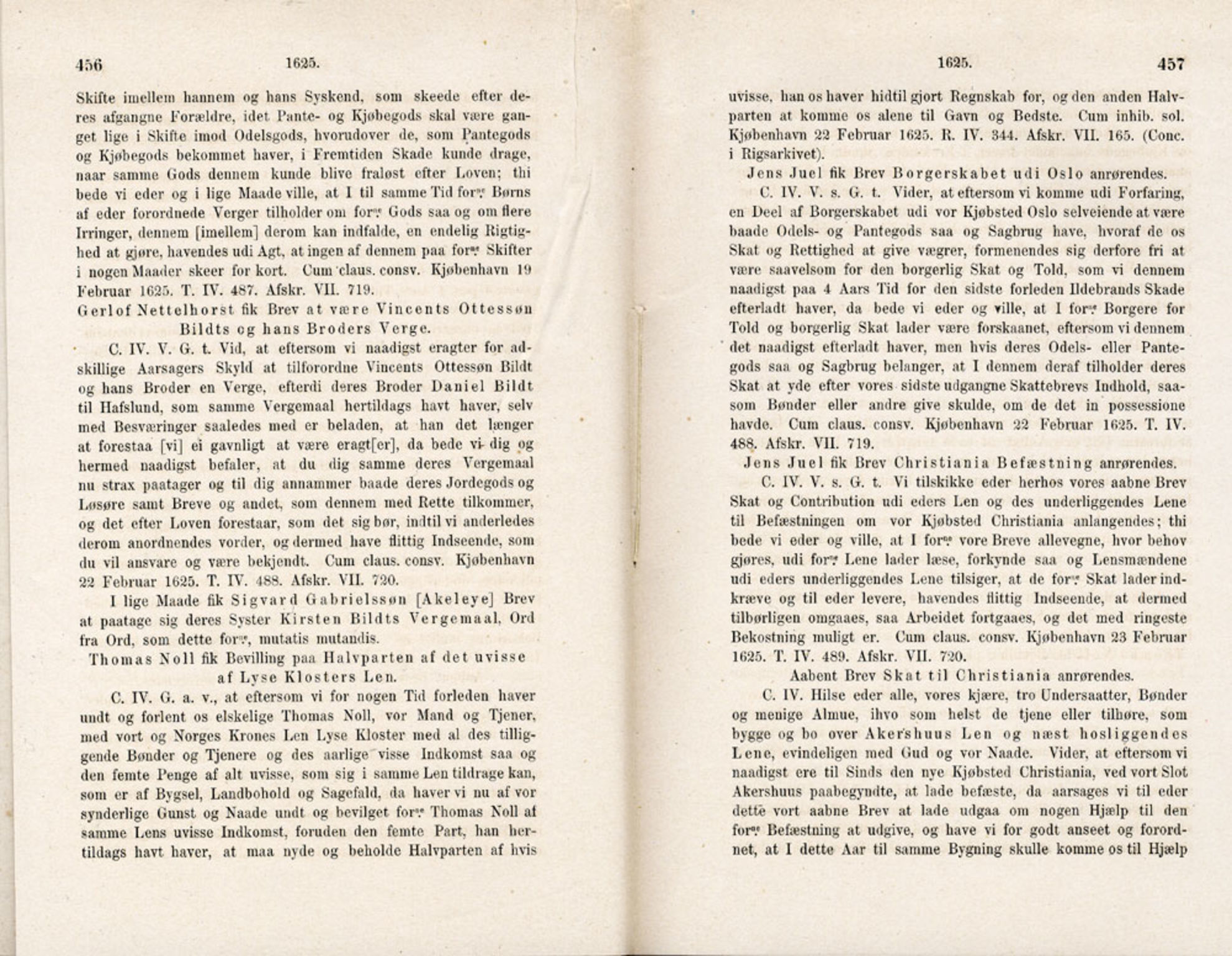 Publikasjoner utgitt av Det Norske Historiske Kildeskriftfond, PUBL/-/-/-: Norske Rigs-Registranter, bind 5, 1619-1627, p. 456-457