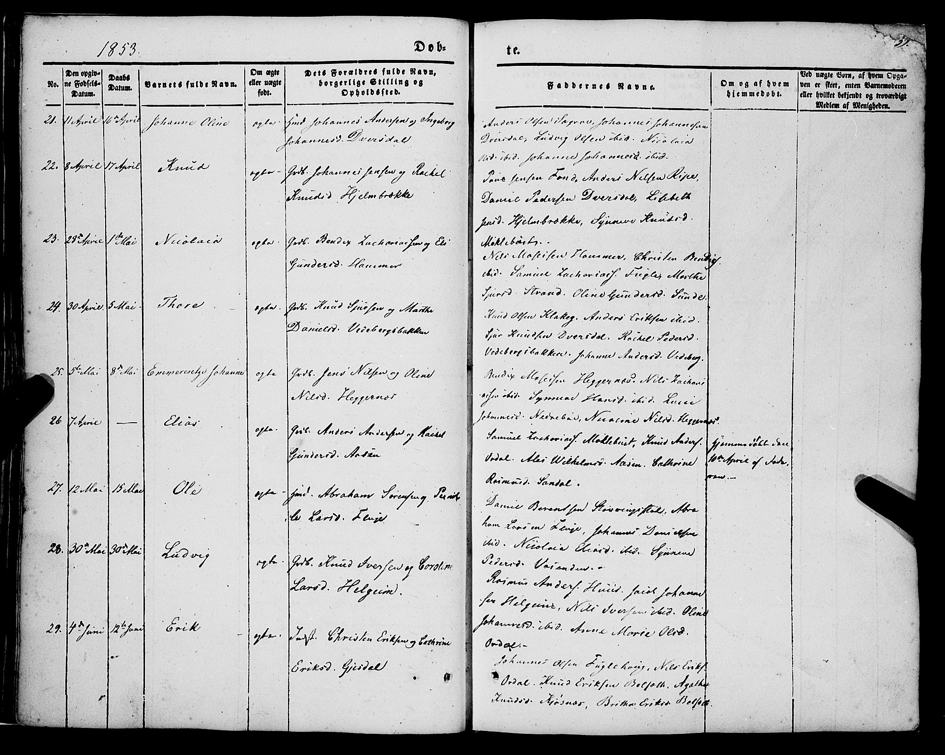 Jølster sokneprestembete, SAB/A-80701/H/Haa/Haaa/L0010: Parish register (official) no. A 10, 1847-1865, p. 39