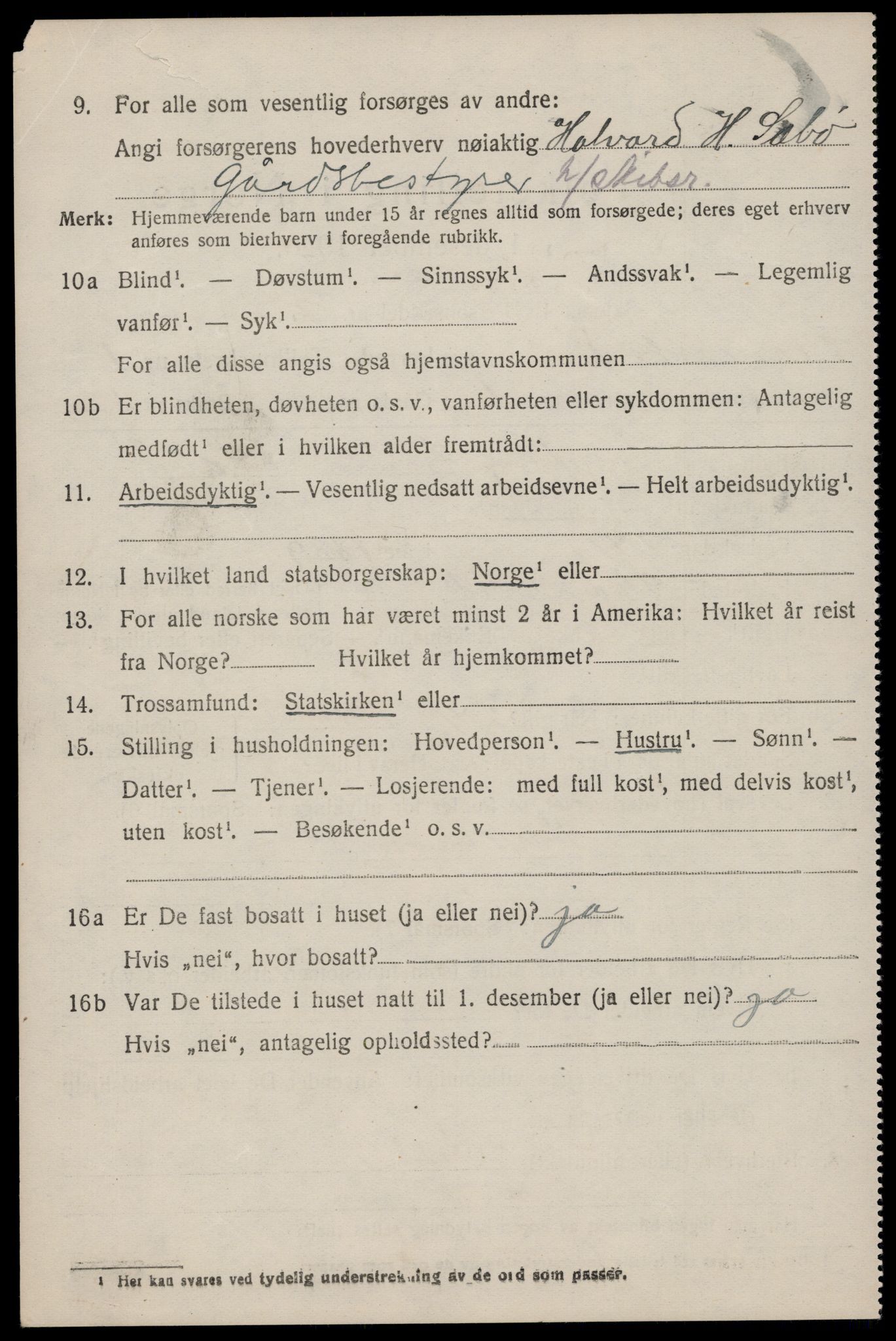 SAST, 1920 census for Torvastad, 1920, p. 4907