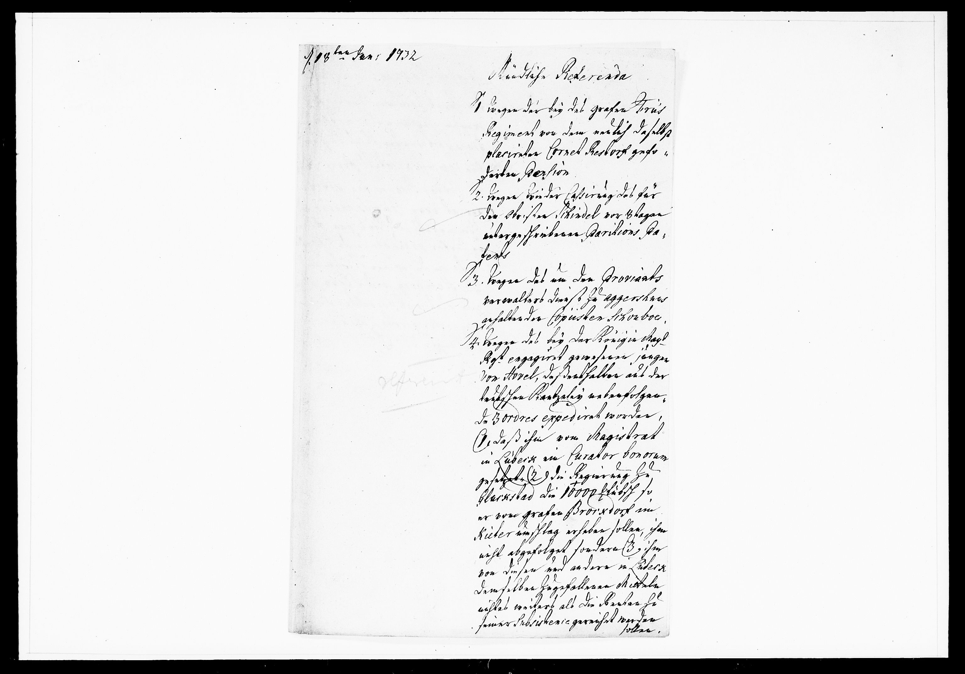 Krigskollegiet, Krigskancelliet, DRA/A-0006/-/1103-1107: Refererede sager, 1732, p. 168