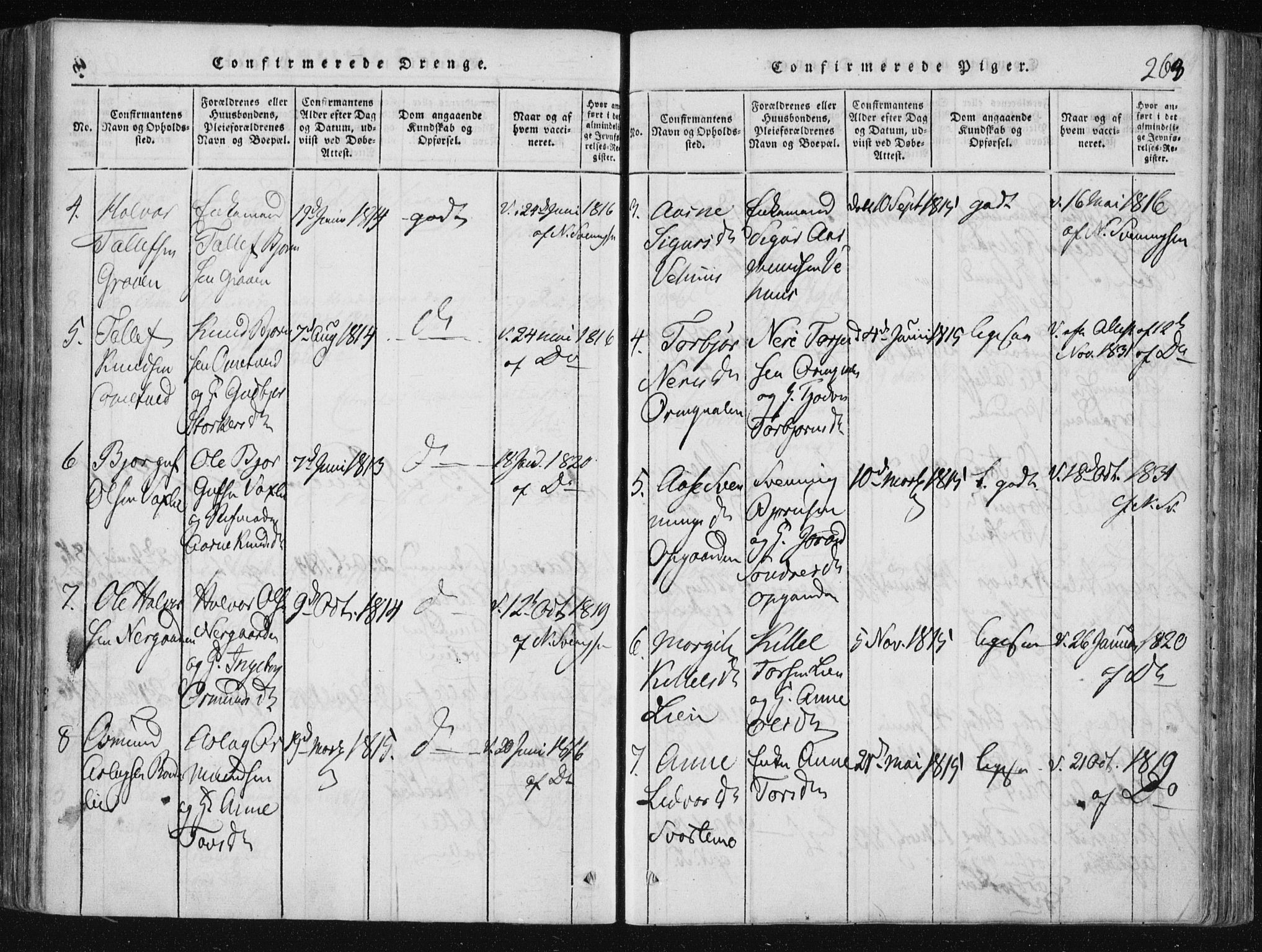 Vinje kirkebøker, SAKO/A-312/F/Fa/L0003: Parish register (official) no. I 3, 1814-1843, p. 263