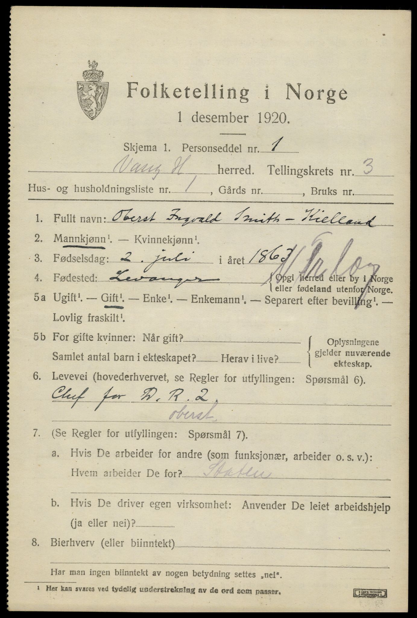 SAH, 1920 census for Vang (Hedmark), 1920, p. 9051