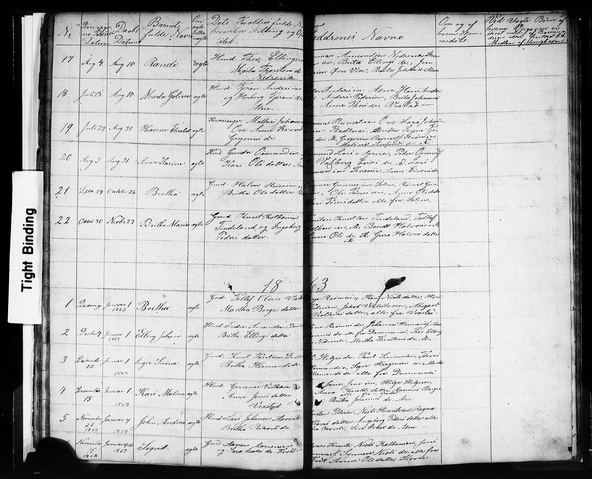 Sveio Sokneprestembete, SAB/A-78501/H/Hab: Parish register (copy) no. C 1, 1851-1865, p. 23